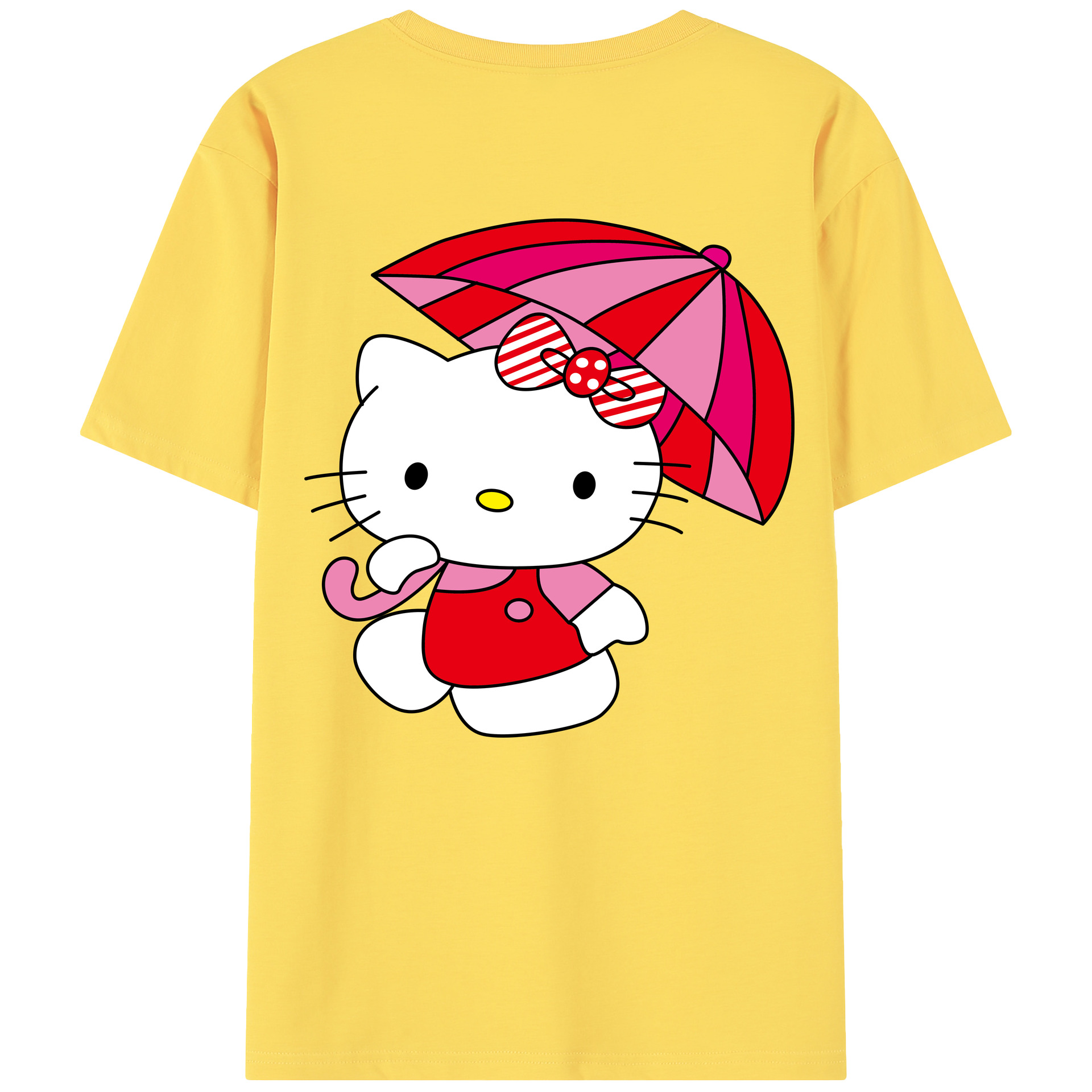 （画像用） Hello Kitty ハローキティ 綿100％半袖Tシャツ（背面プリント）