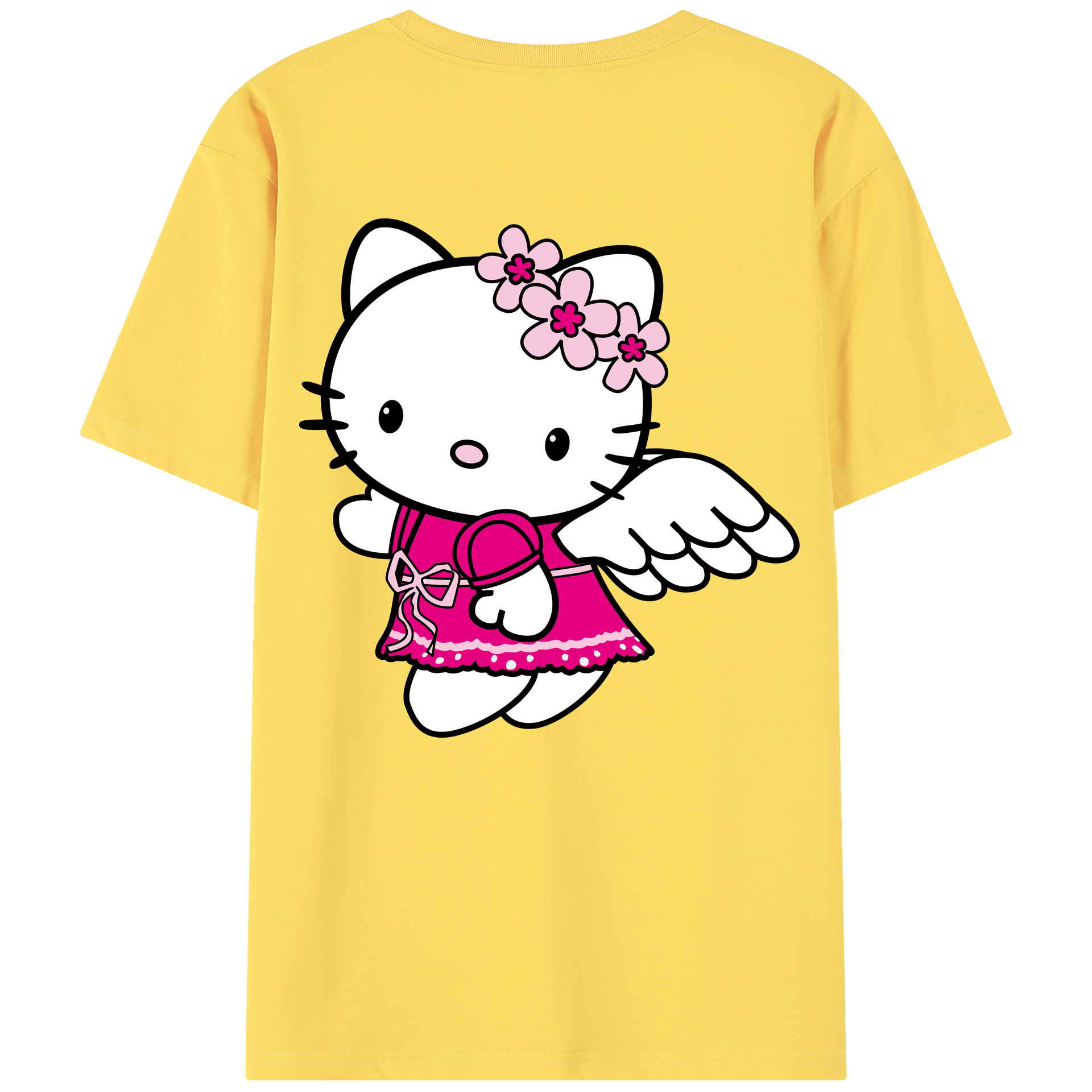 （画像用） Hello Kitty ハローキティ 綿100％半袖Tシャツ（背面プリント）