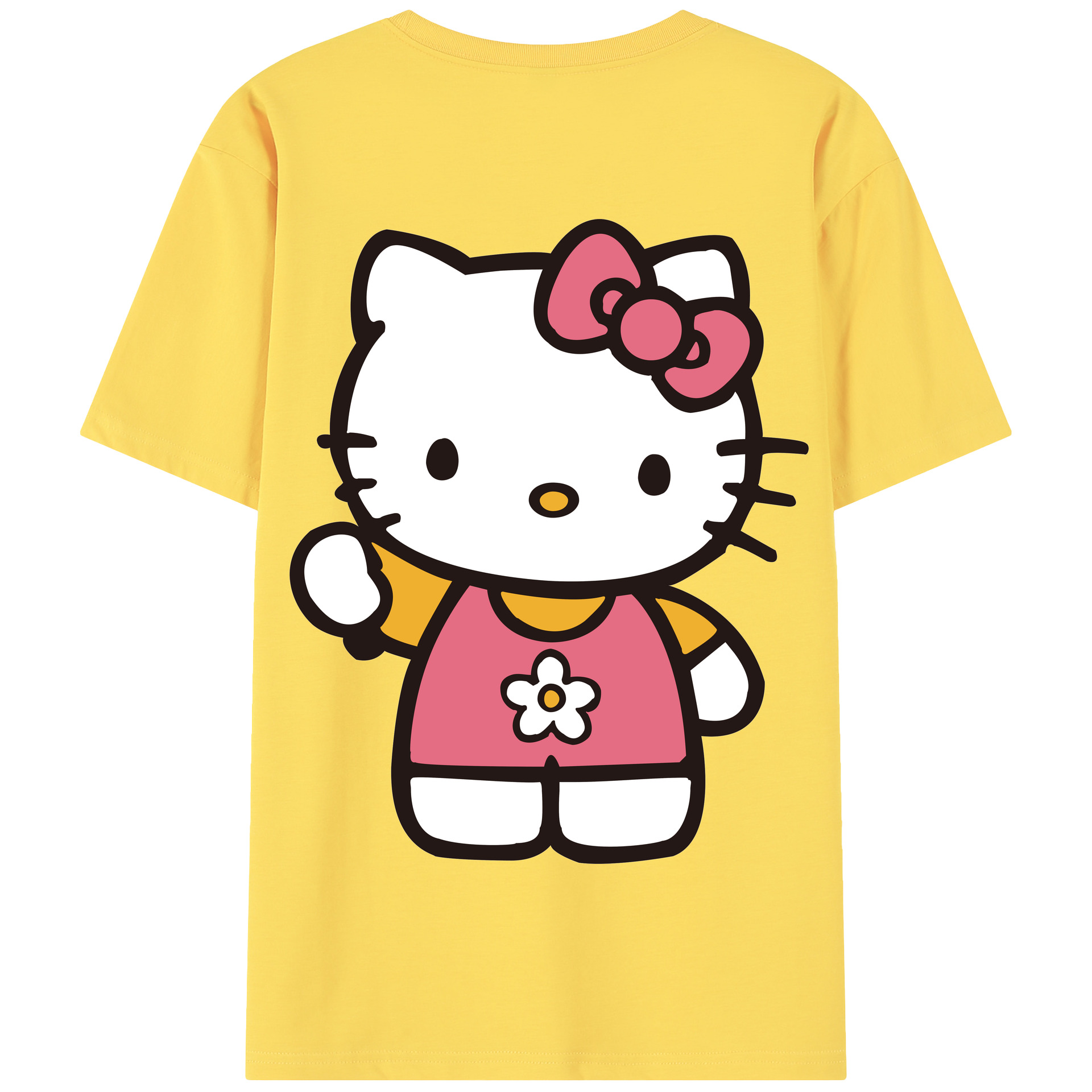 （画像用） Hello Kitty ハローキティ 綿100％半袖Tシャツ（背面プリント）