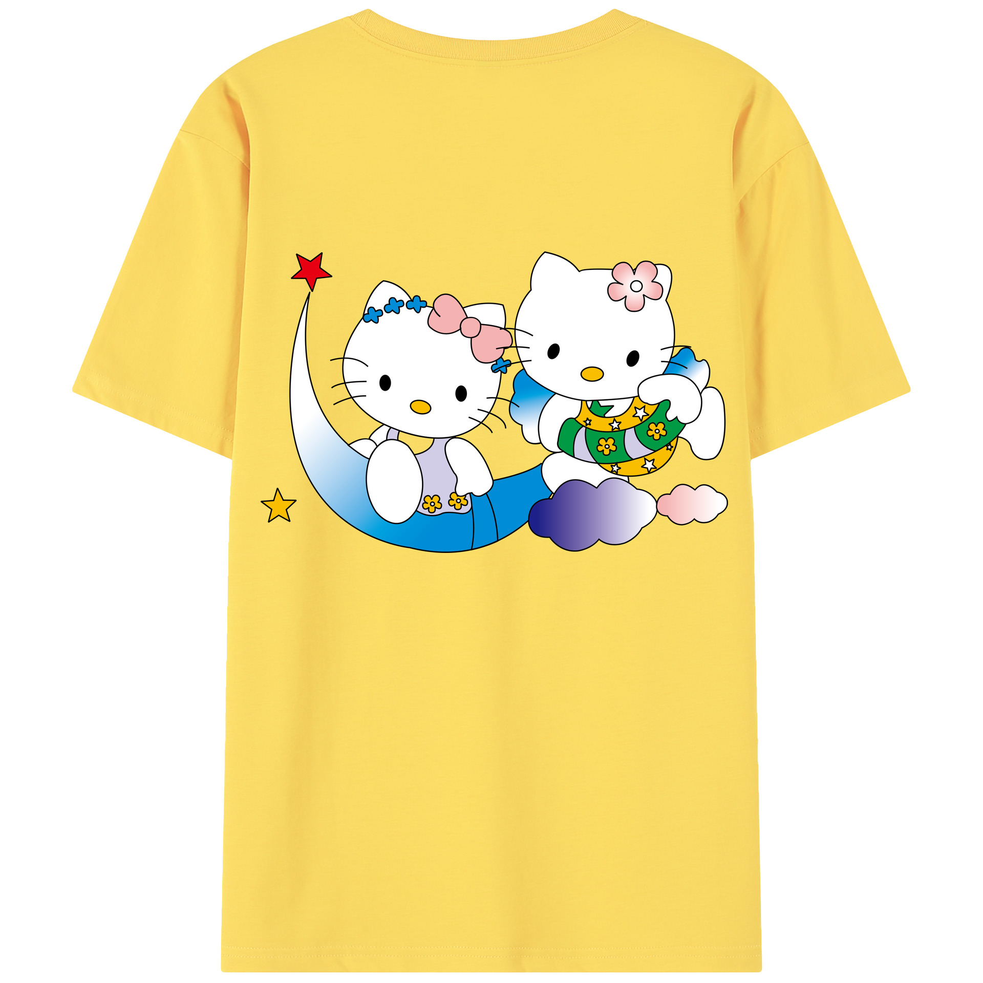 （画像用） Hello Kitty ハローキティ 綿100％半袖Tシャツ（背面プリント）