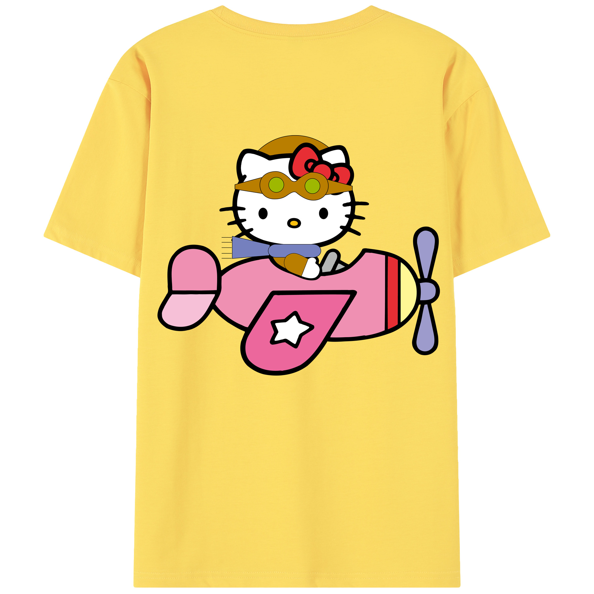 （画像用） Hello Kitty ハローキティ 綿100％半袖Tシャツ（背面プリント）