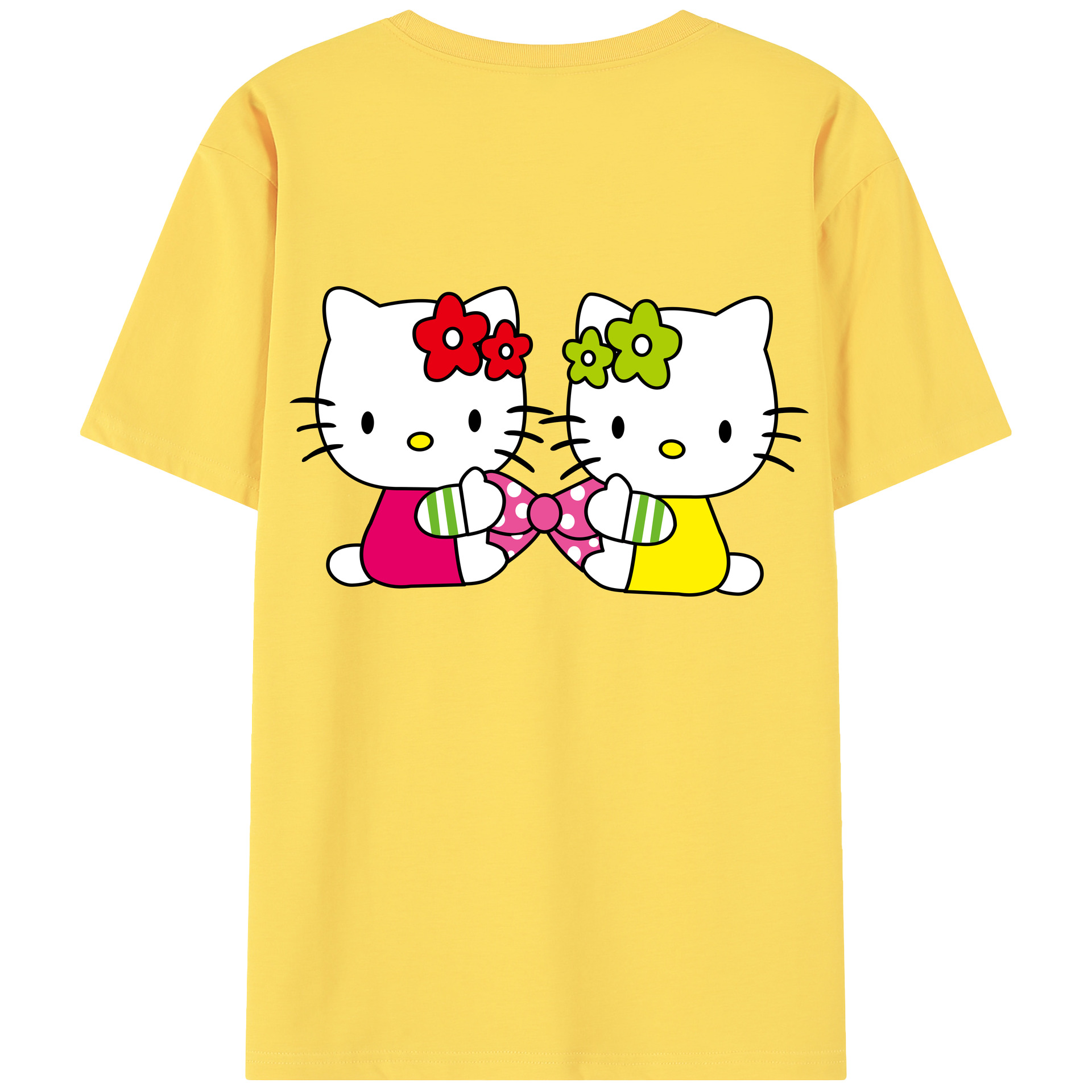 （画像用） Hello Kitty ハローキティ 綿100％半袖Tシャツ（背面プリント）