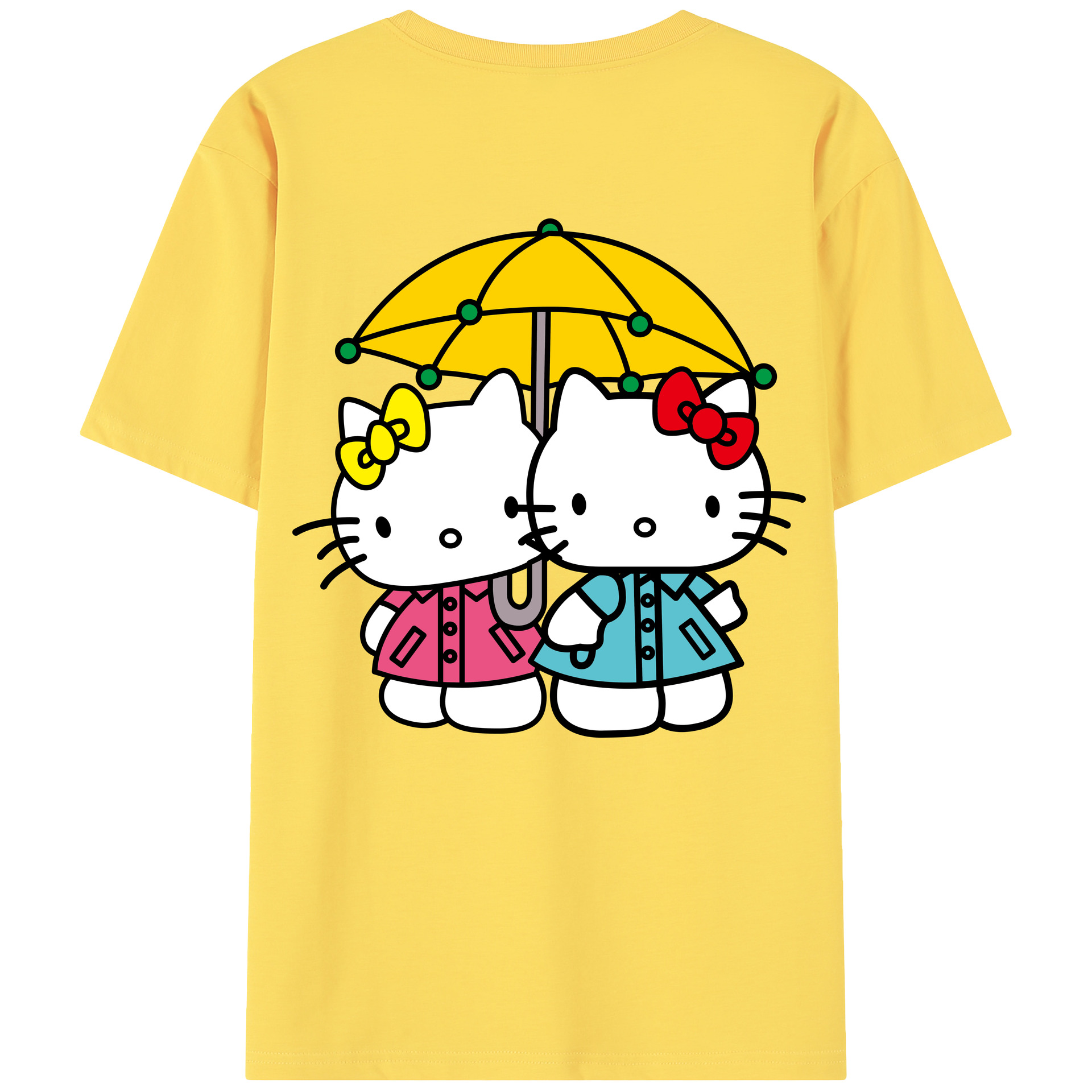 （画像用） Hello Kitty ハローキティ 綿100％半袖Tシャツ（背面プリント）
