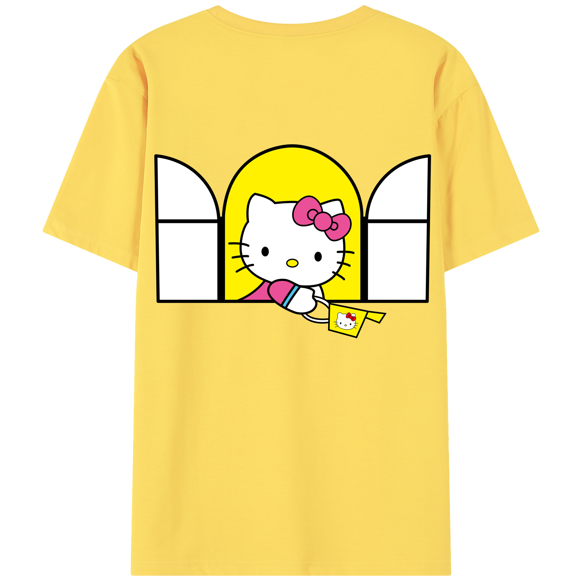 （画像用） Hello Kitty ハローキティ 綿100％半袖Tシャツ（背面プリント）