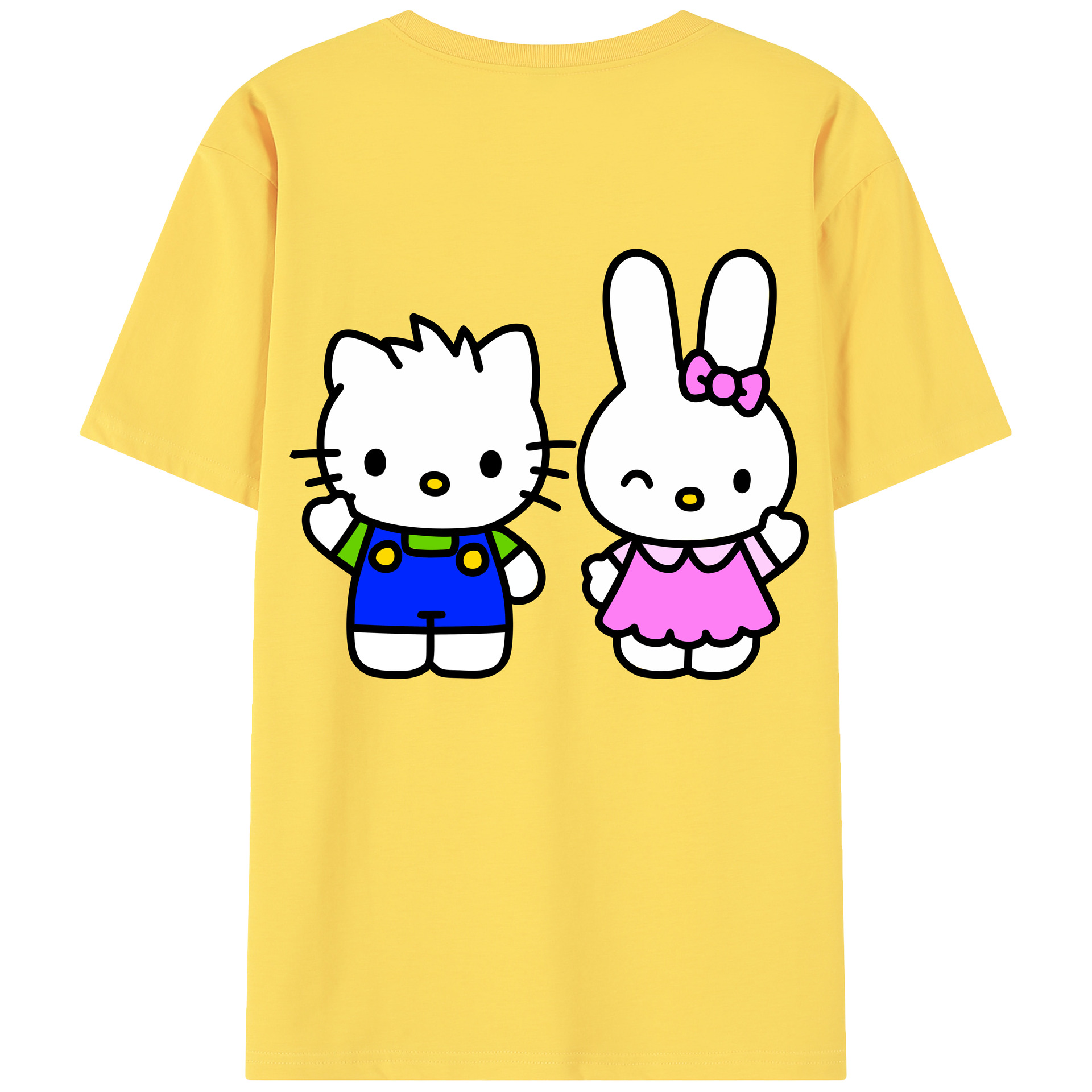 （画像用） Hello Kitty ハローキティ 綿100％半袖Tシャツ（背面プリント）