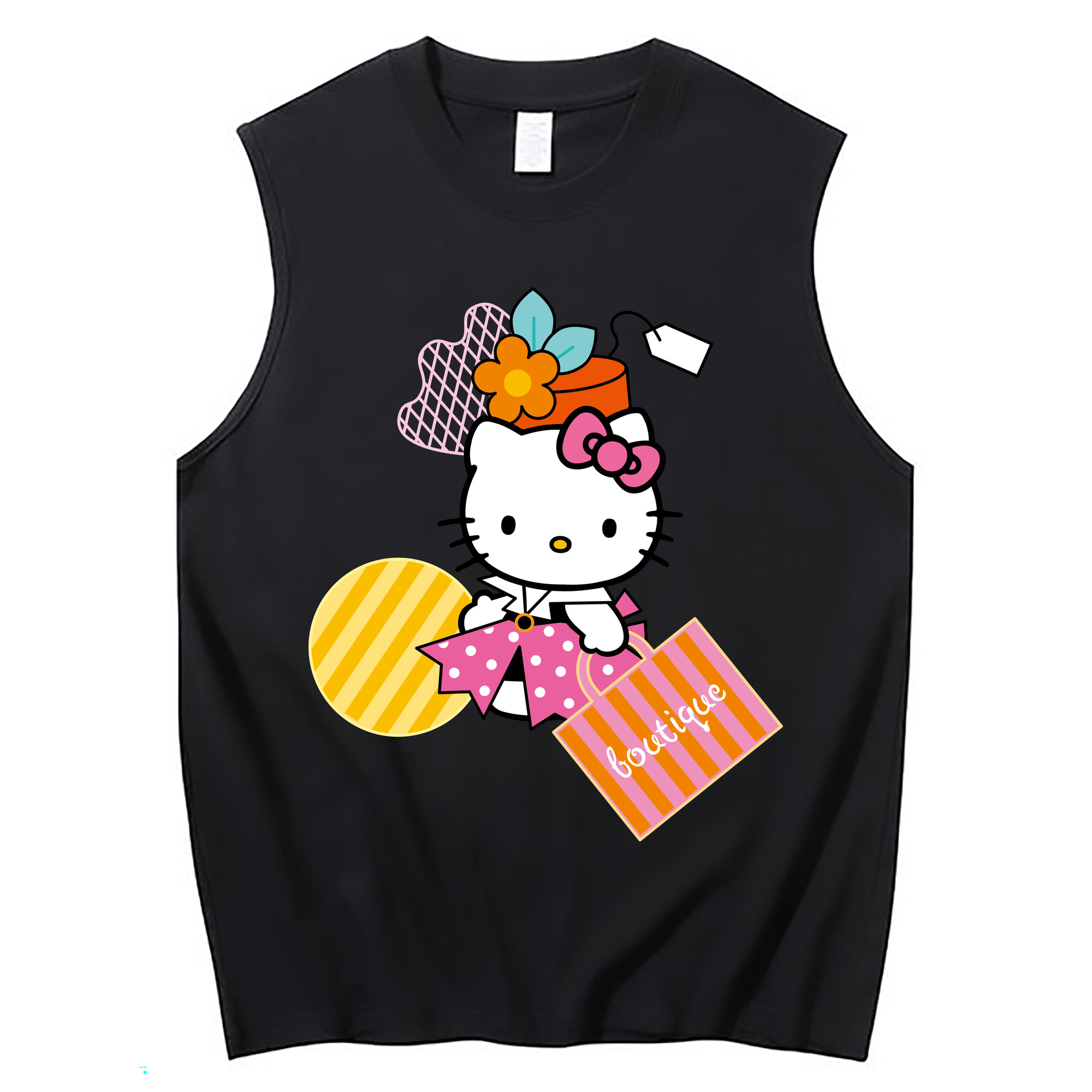 （画像用） Hello Kitty ハローキティ コットン100％タンクトップ（フロントプリント）