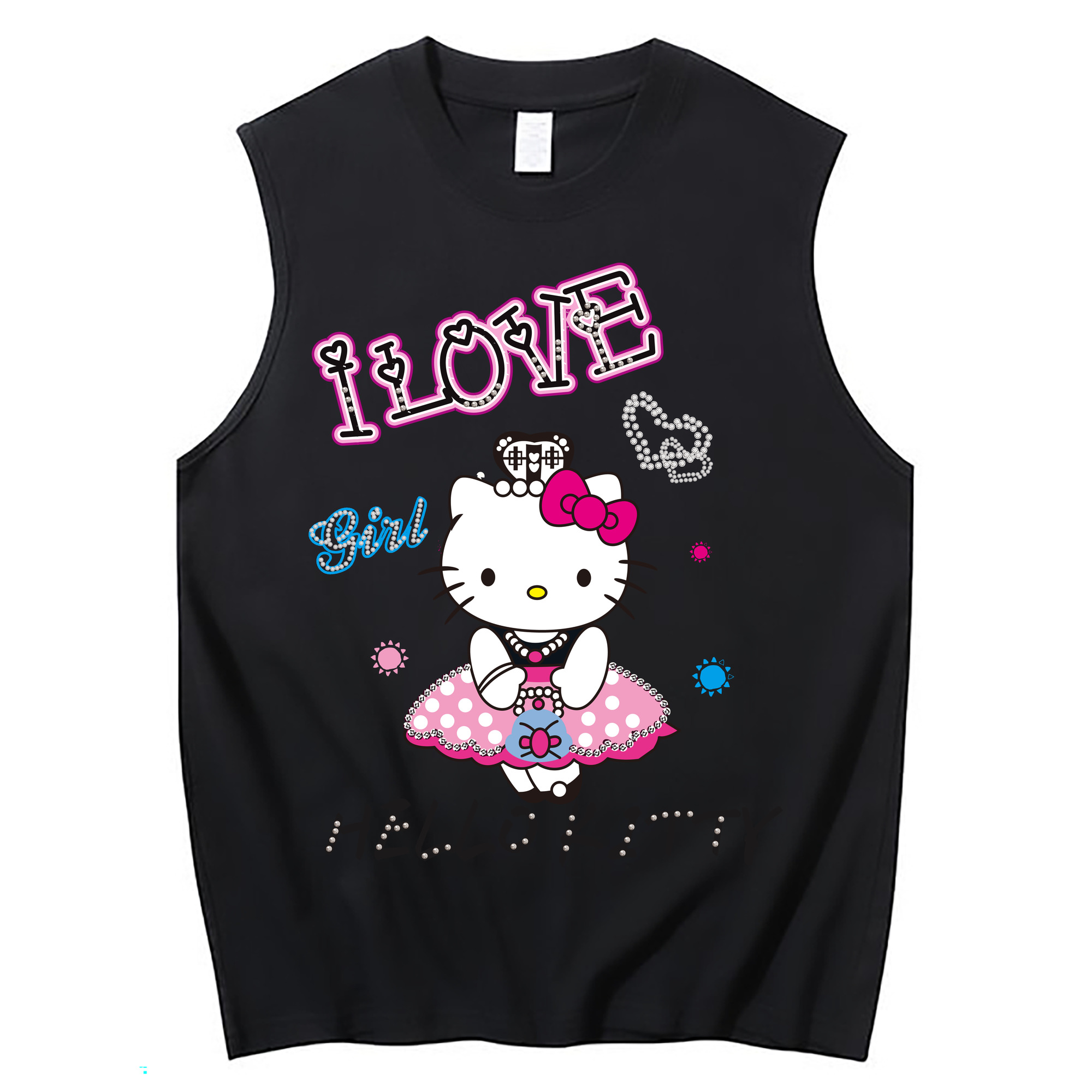 （画像用） Hello Kitty ハローキティ コットン100％タンクトップ（フロントプリント）