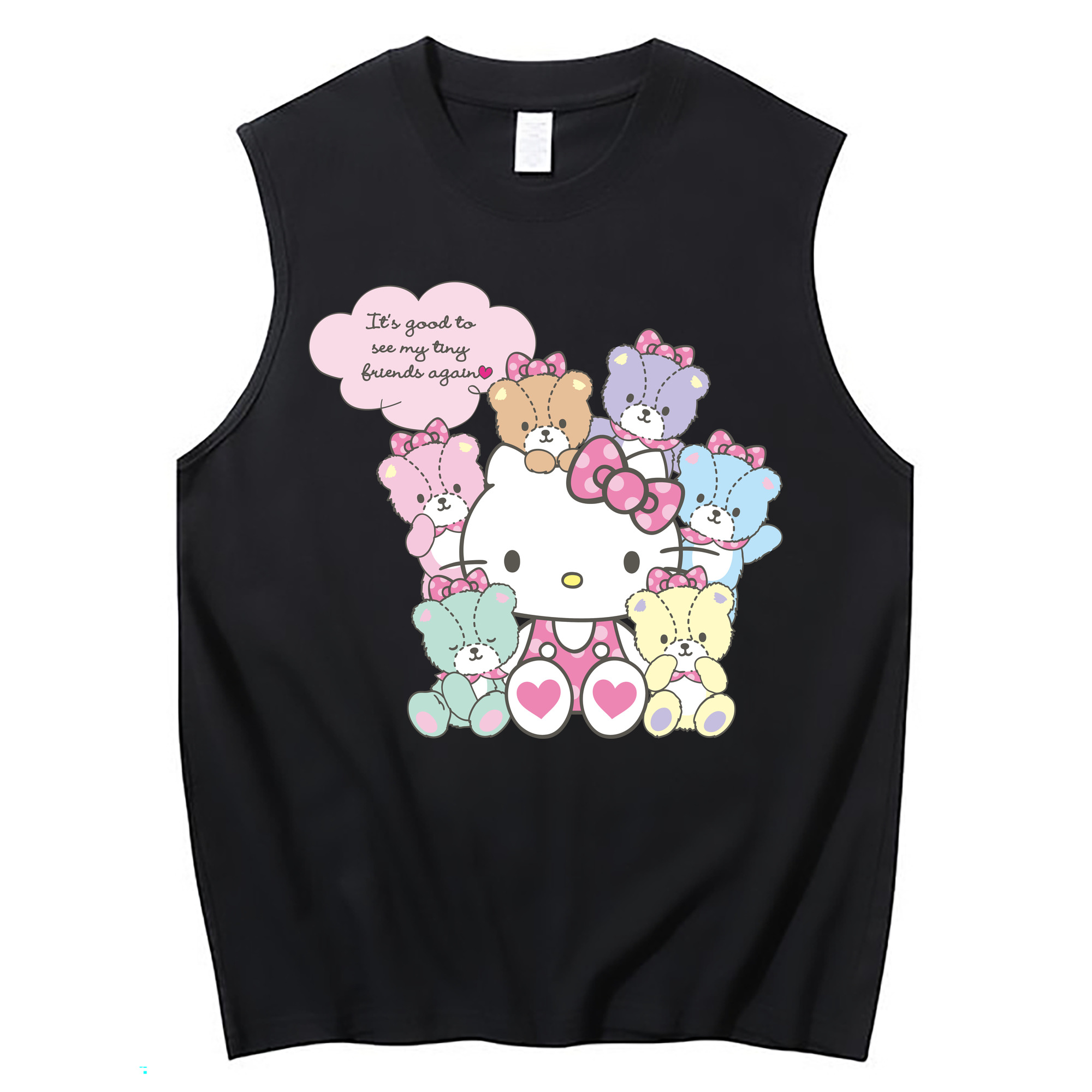 （画像用） Hello Kitty ハローキティ コットン100％タンクトップ（フロントプリント）