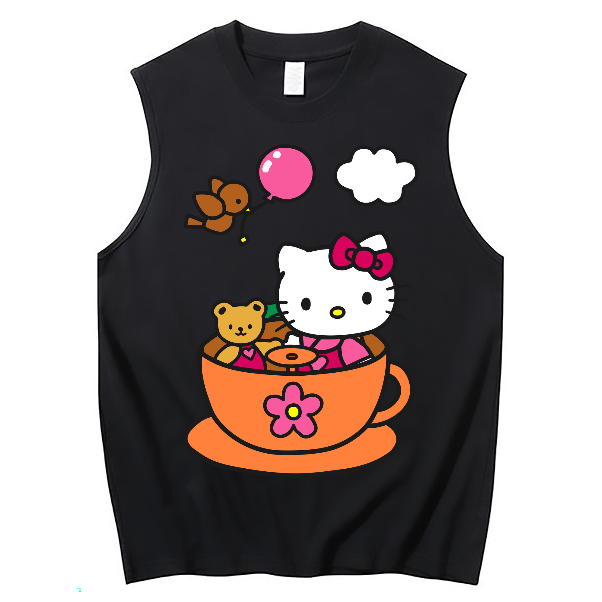 （画像用） Hello Kitty ハローキティ コットン100％タンクトップ（フロントプリント）
