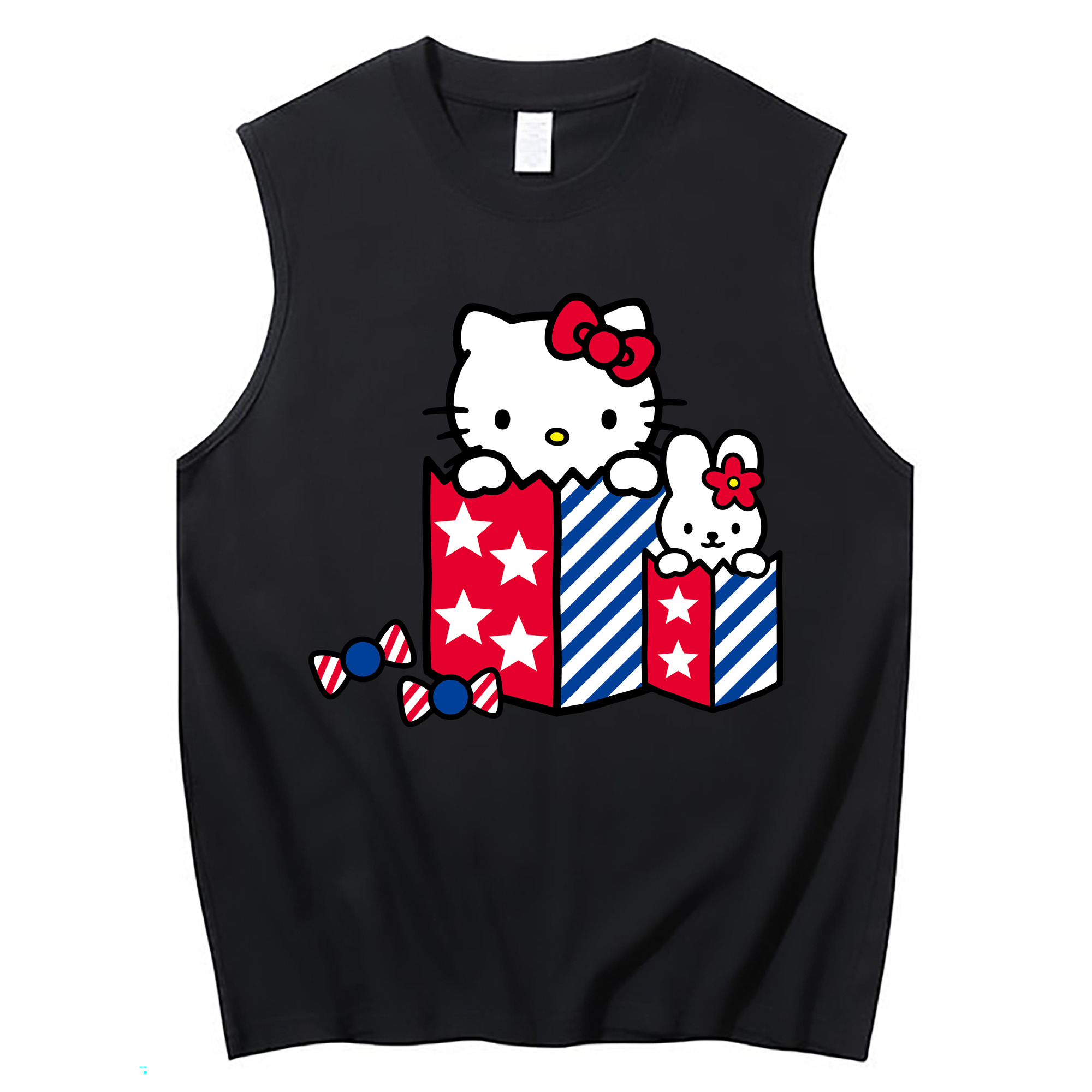 （画像用） Hello Kitty ハローキティ コットン100％タンクトップ（フロントプリント）