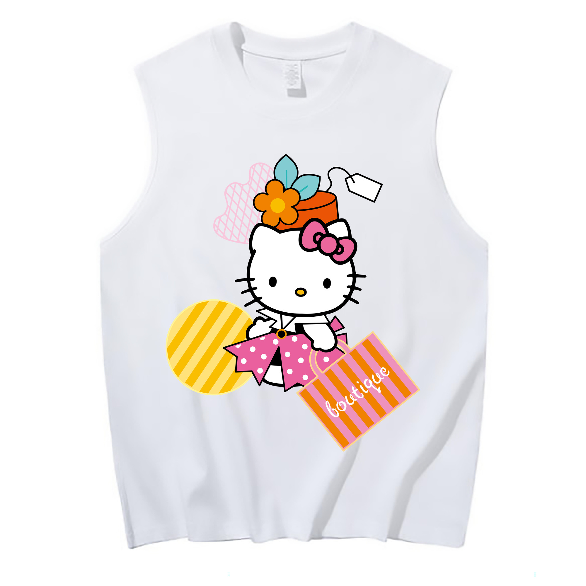 （画像用） Hello Kitty ハローキティ コットン100％タンクトップ（フロントプリント）