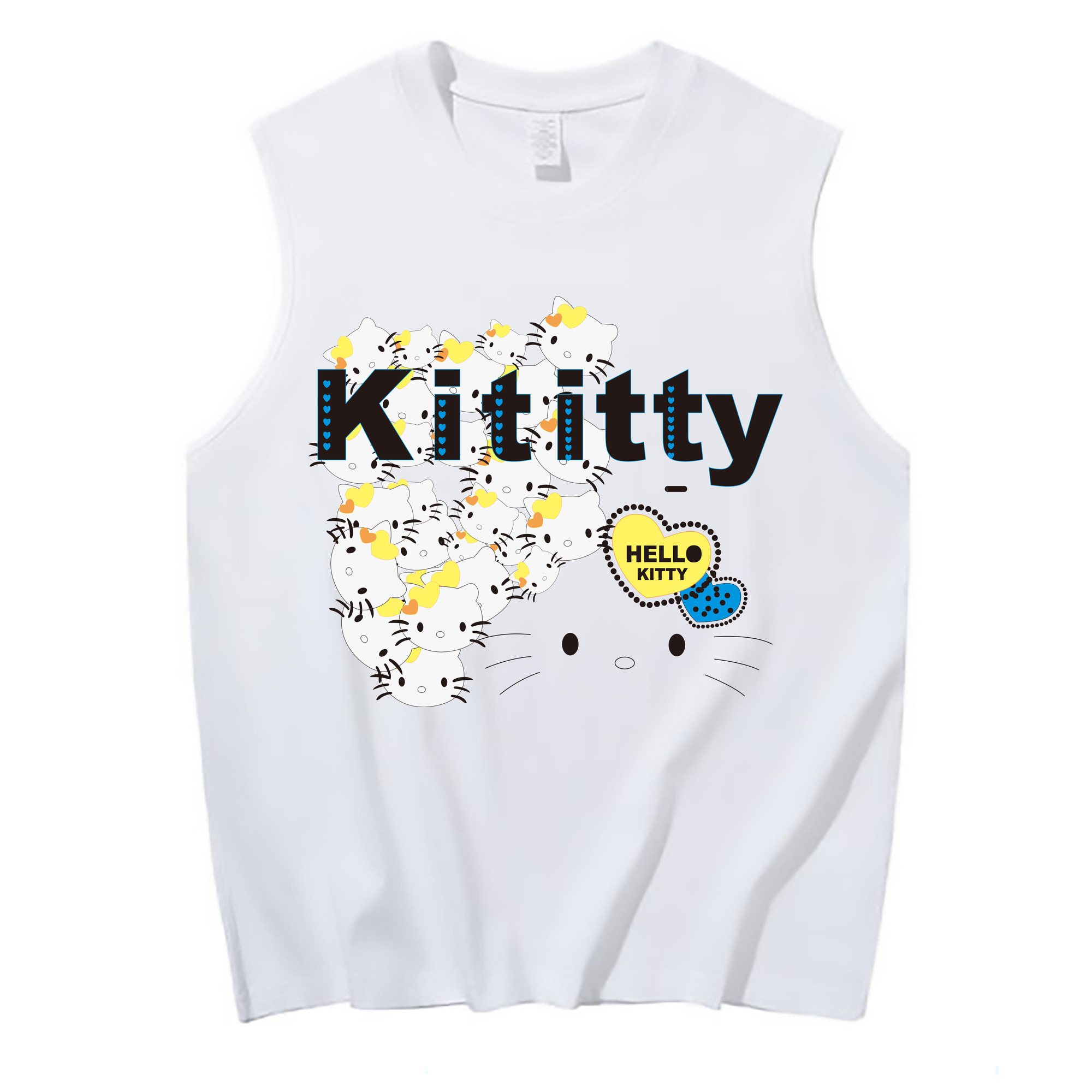 （画像用） Hello Kitty ハローキティ コットン100％タンクトップ（フロントプリント）