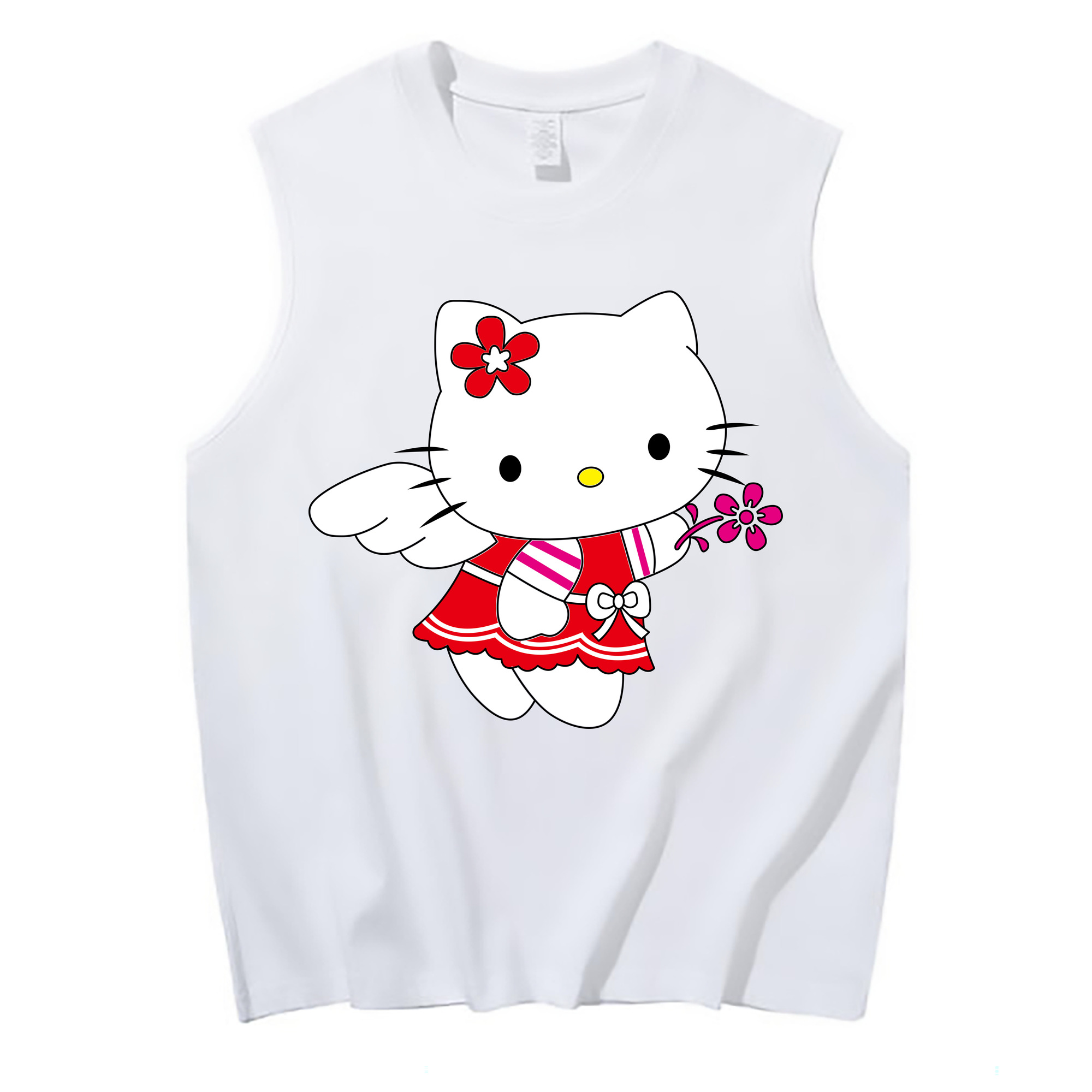 （画像用） Hello Kitty ハローキティ コットン100％タンクトップ（フロントプリント）