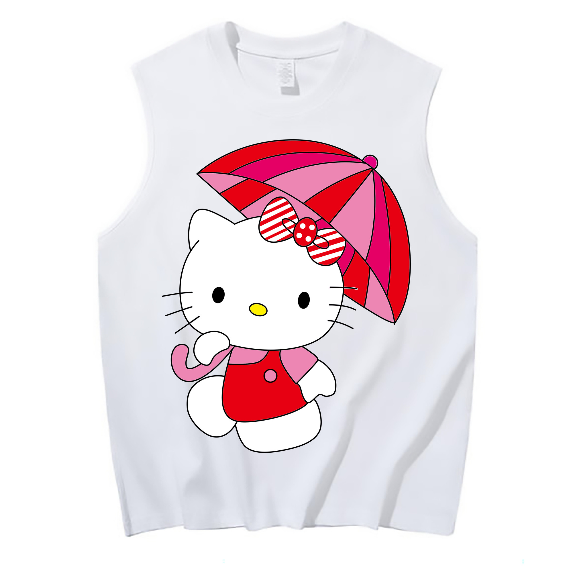 （画像用） Hello Kitty ハローキティ コットン100％タンクトップ（フロントプリント）