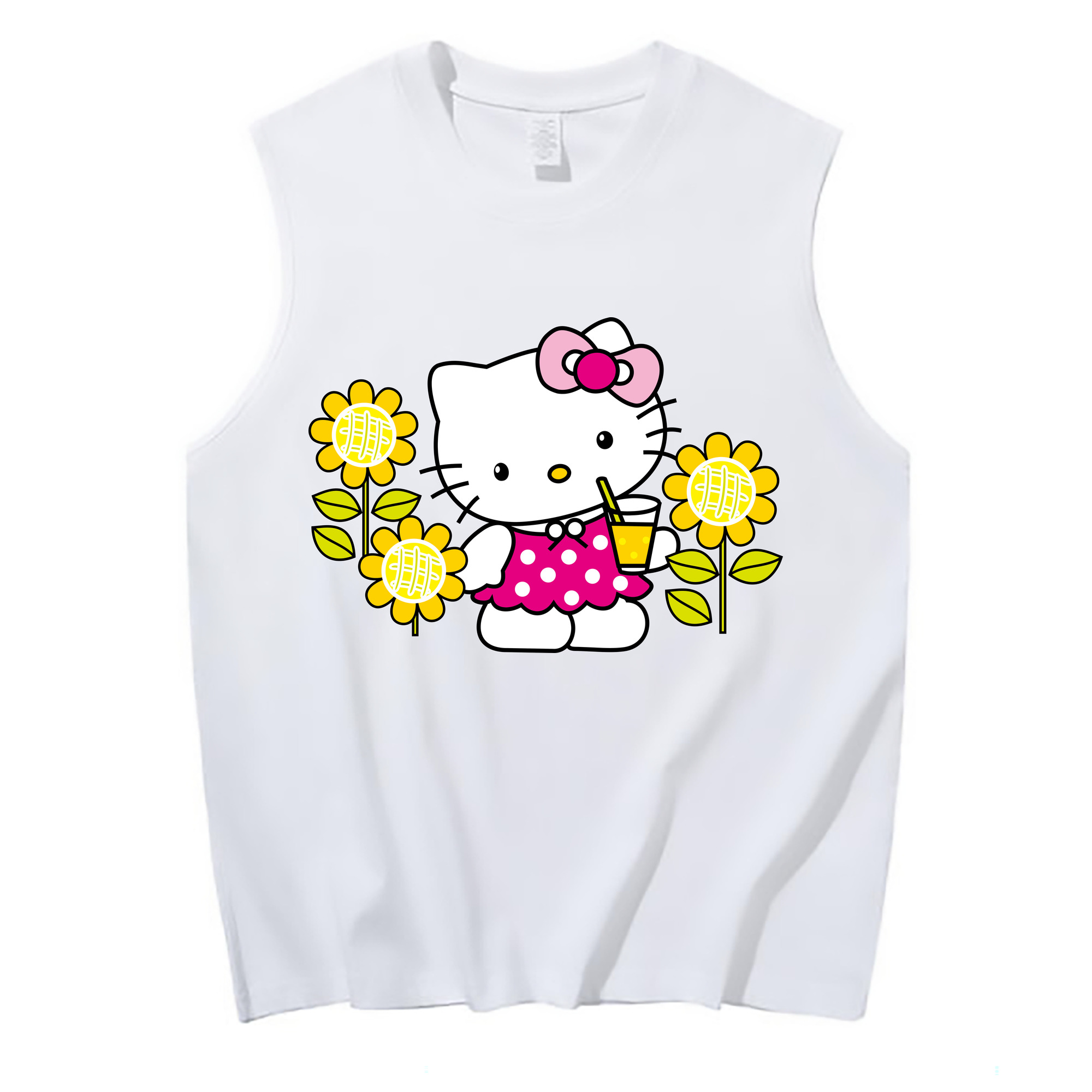 （画像用） Hello Kitty ハローキティ コットン100％タンクトップ（フロントプリント）