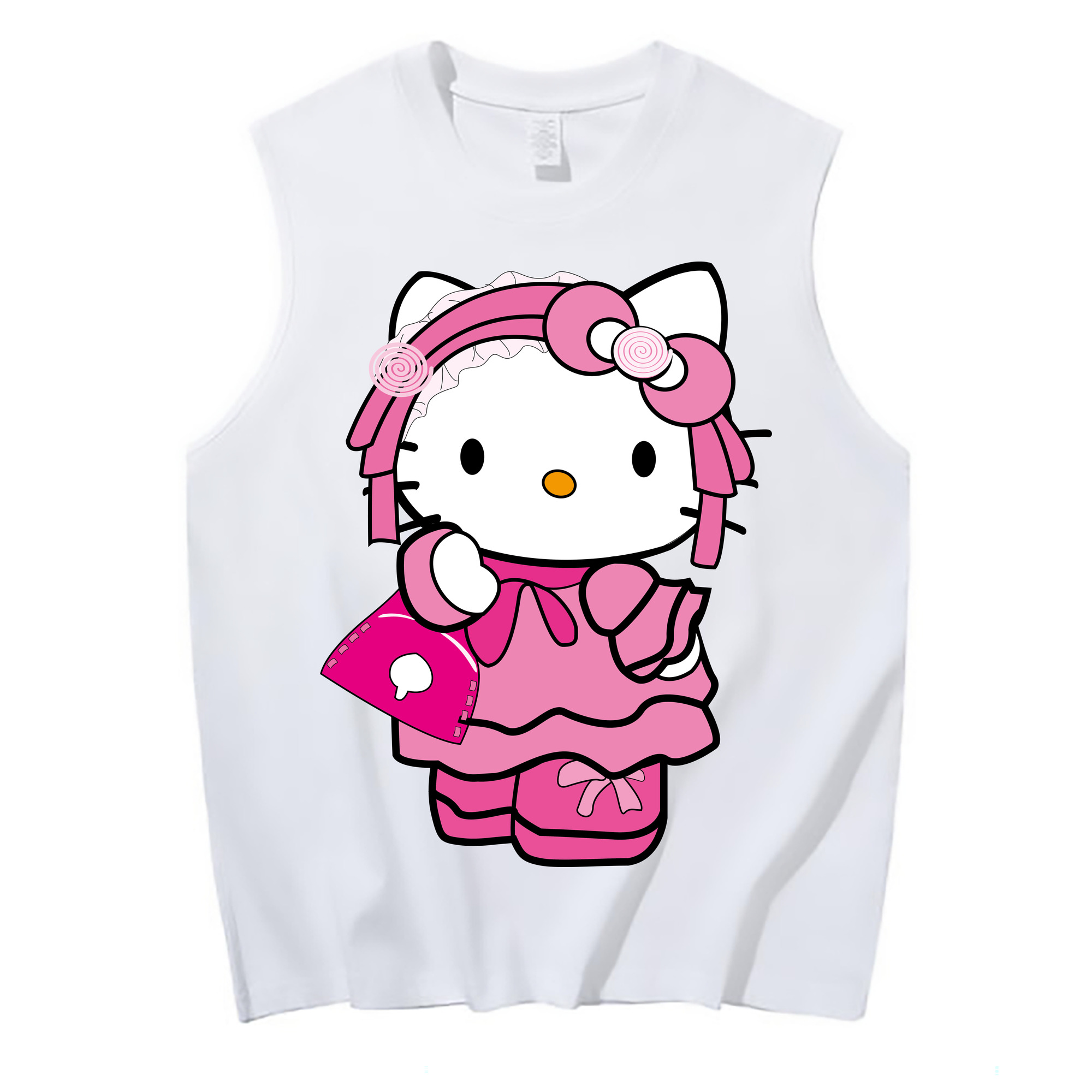 （画像用） Hello Kitty ハローキティ コットン100％タンクトップ（フロントプリント）