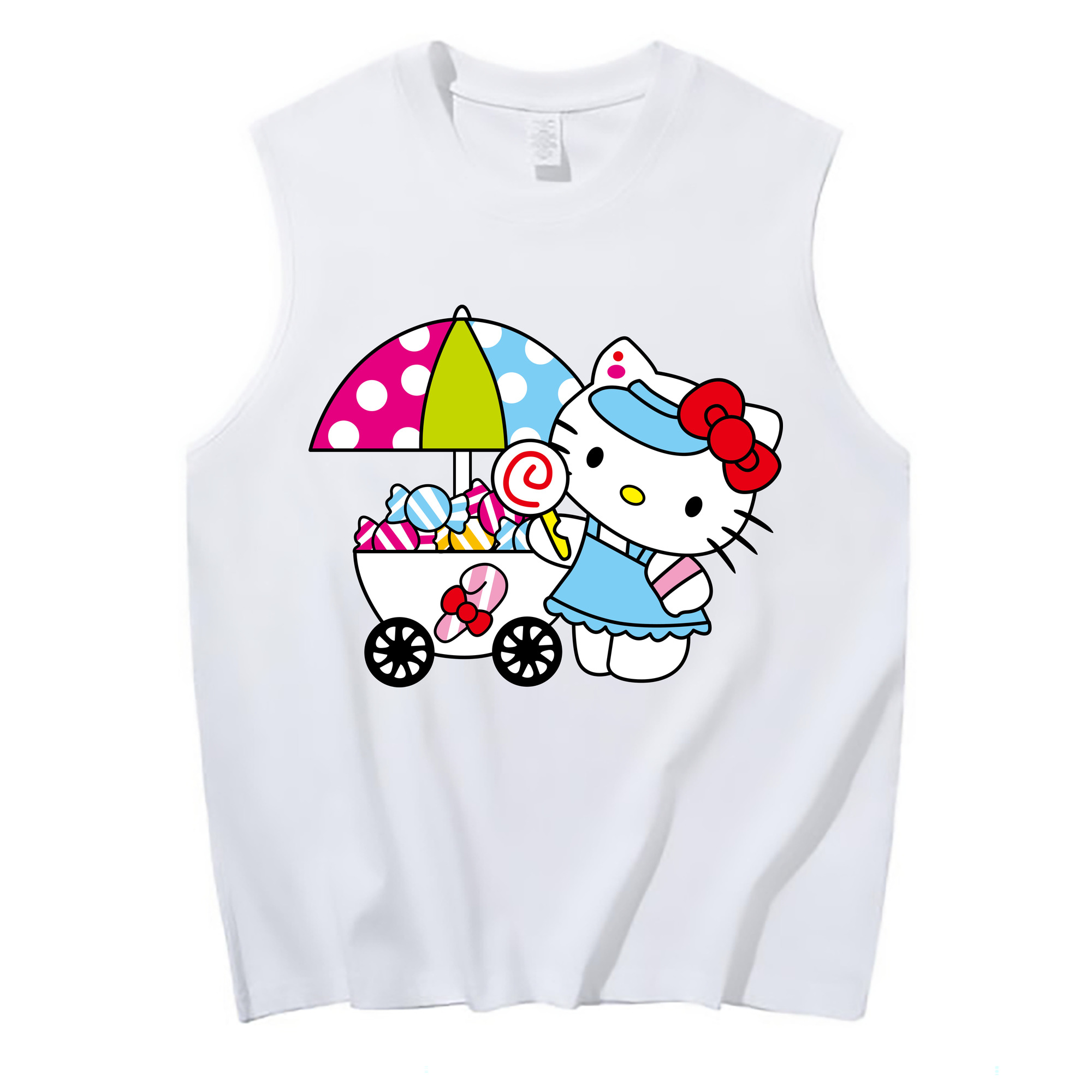（画像用） Hello Kitty ハローキティ コットン100％タンクトップ（フロントプリント）
