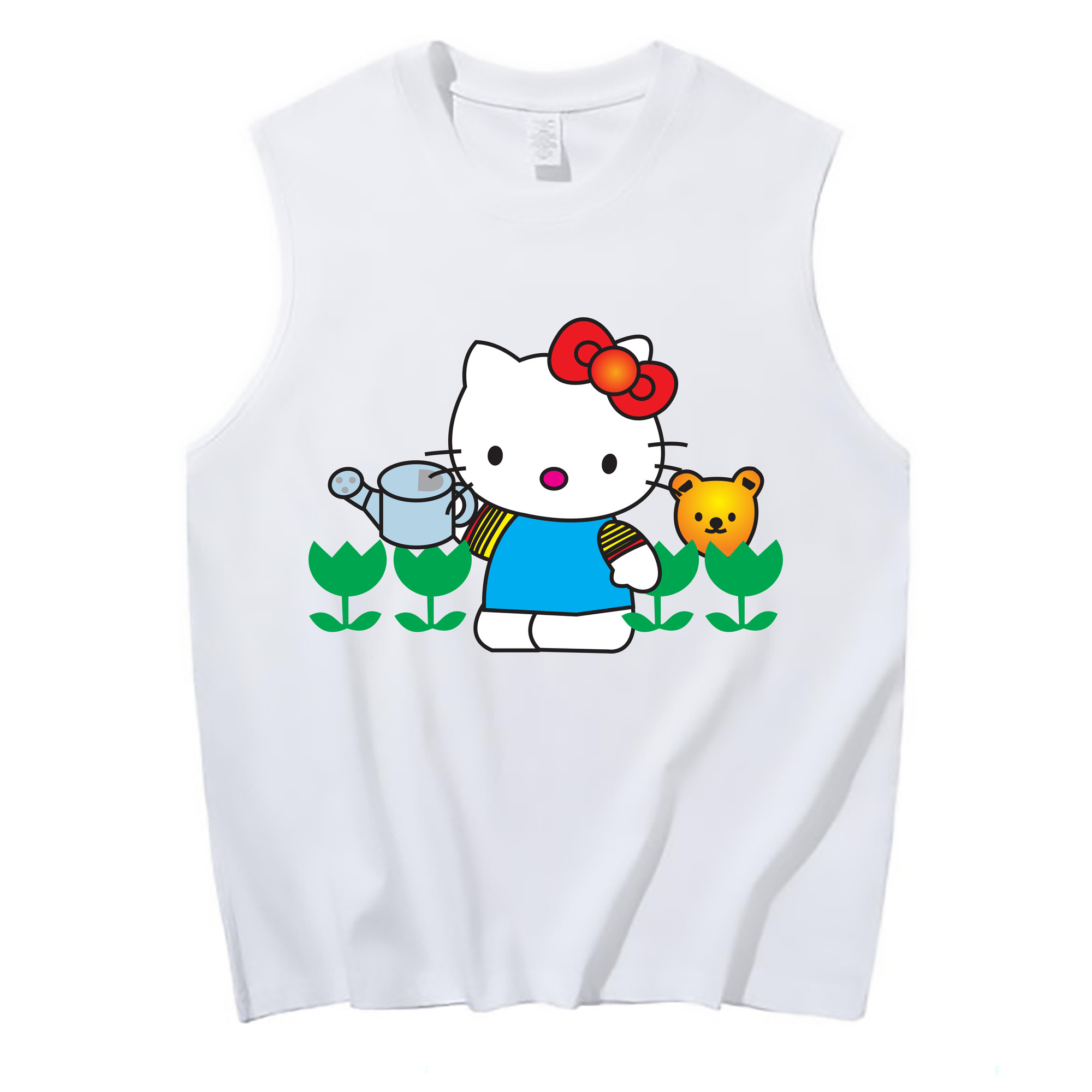 （画像用） Hello Kitty ハローキティ コットン100％タンクトップ（フロントプリント）