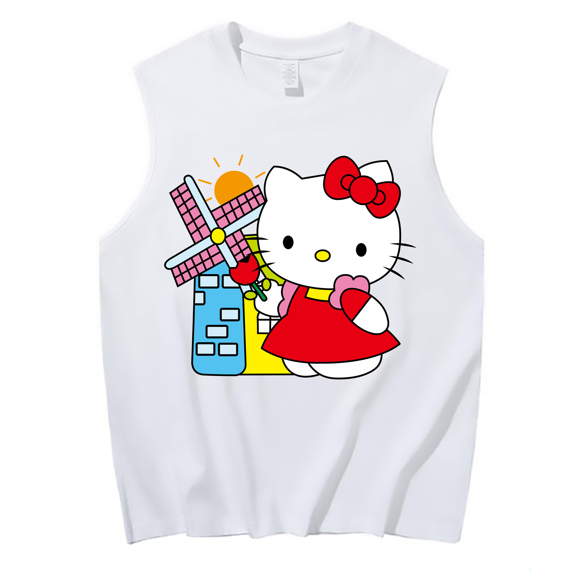 （画像用） Hello Kitty ハローキティ コットン100％タンクトップ（フロントプリント）