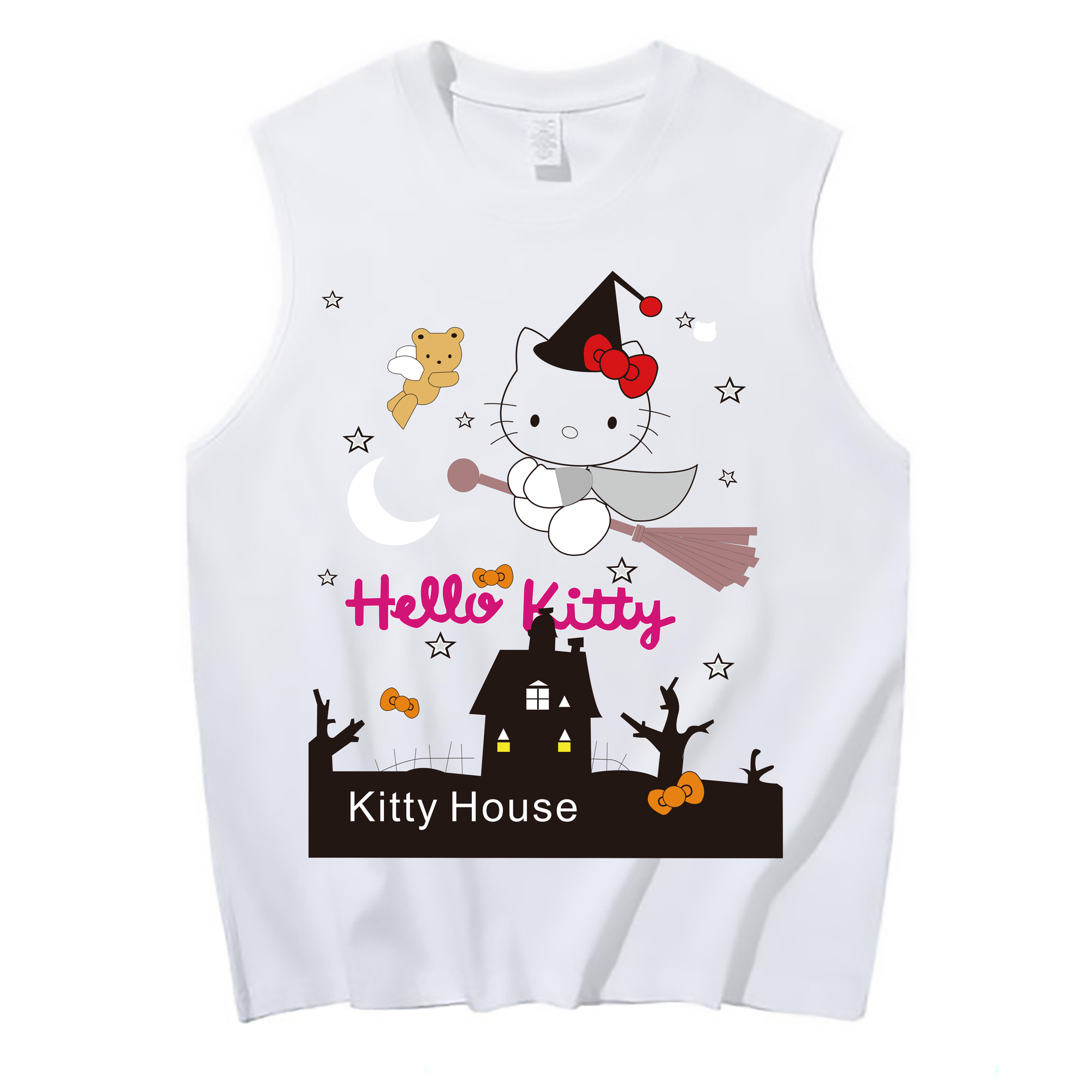 （画像用） Hello Kitty ハローキティ コットン100％タンクトップ（フロントプリント）
