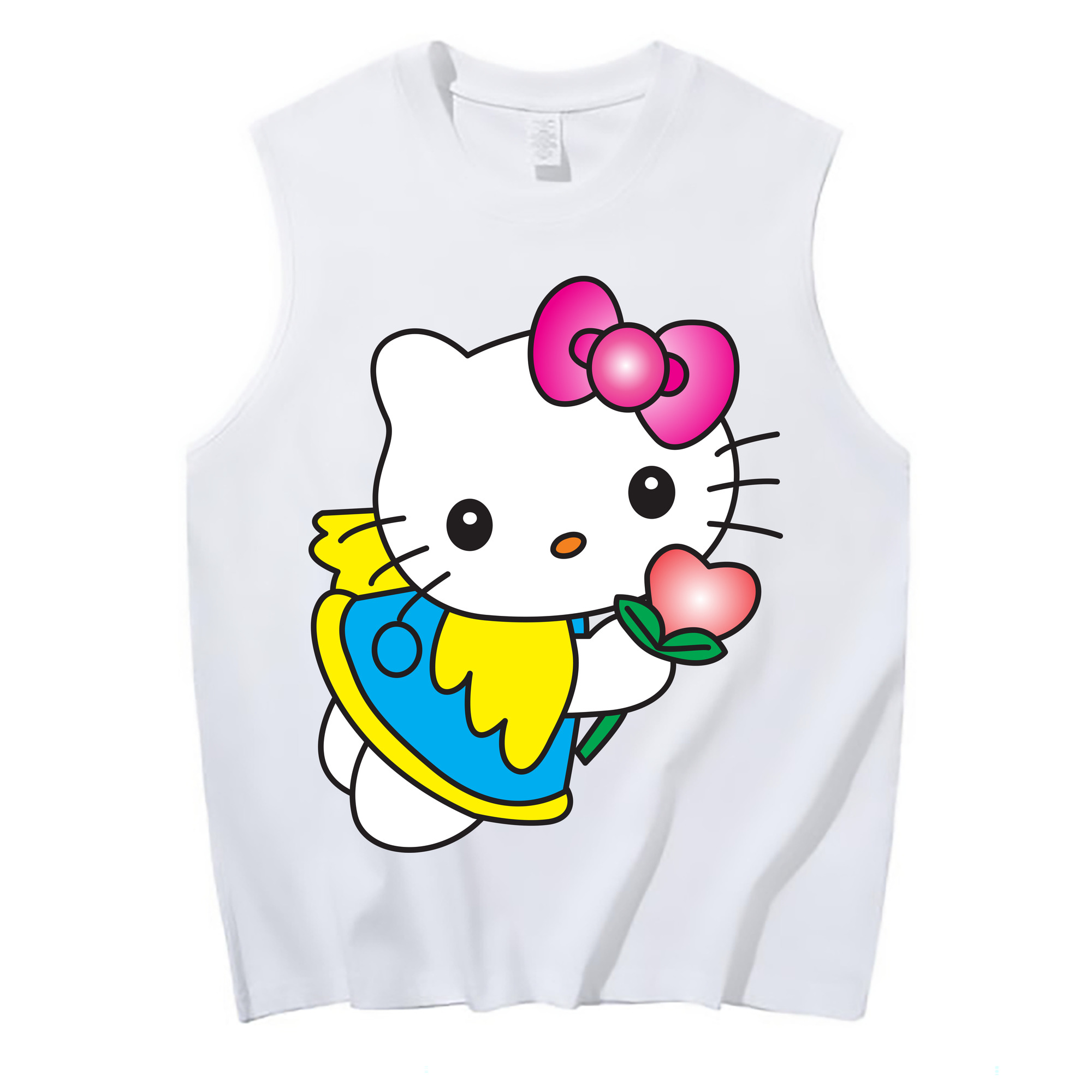 （画像用） Hello Kitty ハローキティ コットン100％タンクトップ（フロントプリント）