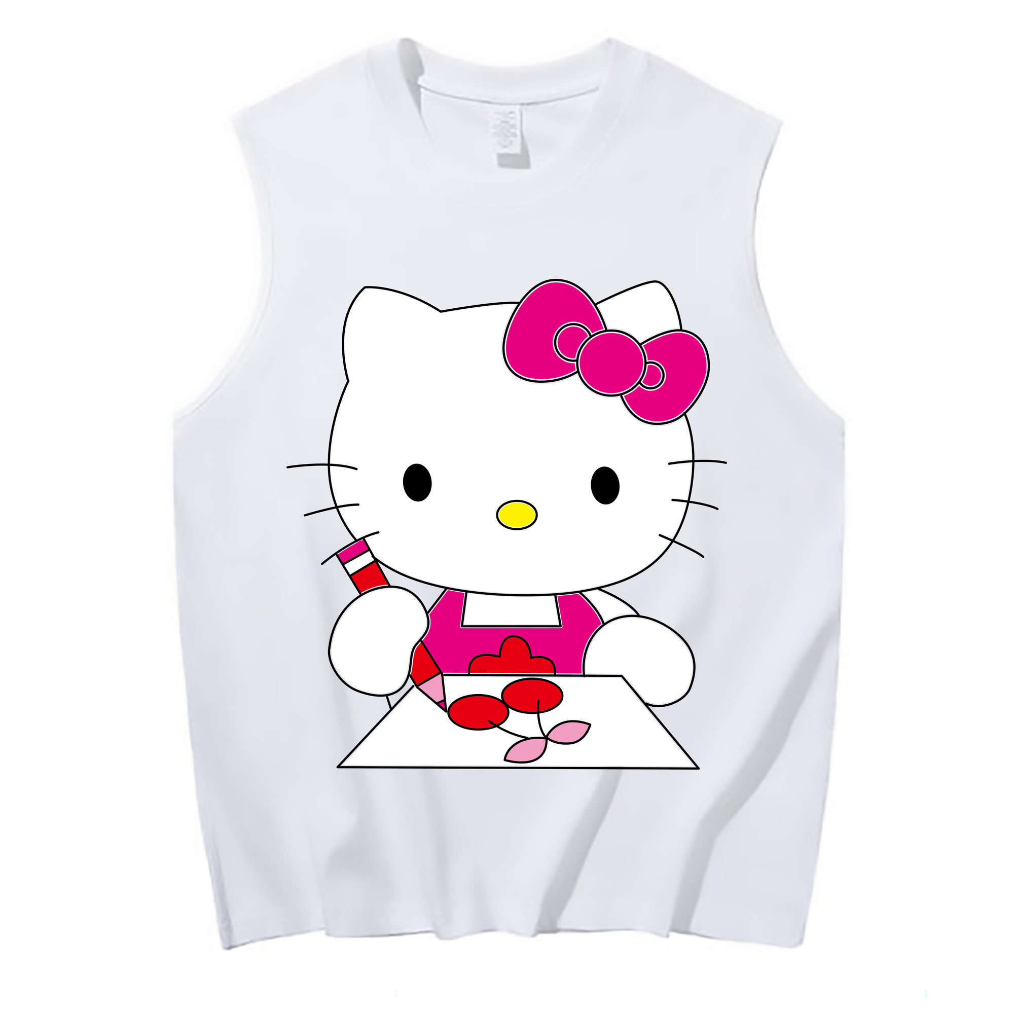（画像用） Hello Kitty ハローキティ コットン100％タンクトップ（フロントプリント）