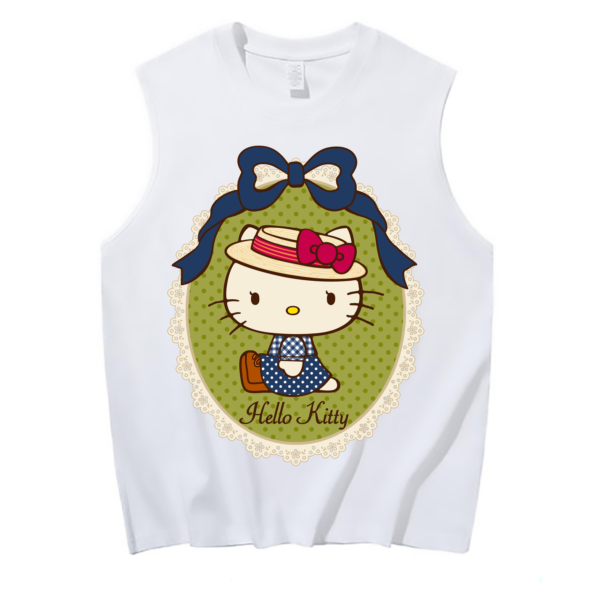 （画像用） Hello Kitty ハローキティ コットン100％タンクトップ（フロントプリント）