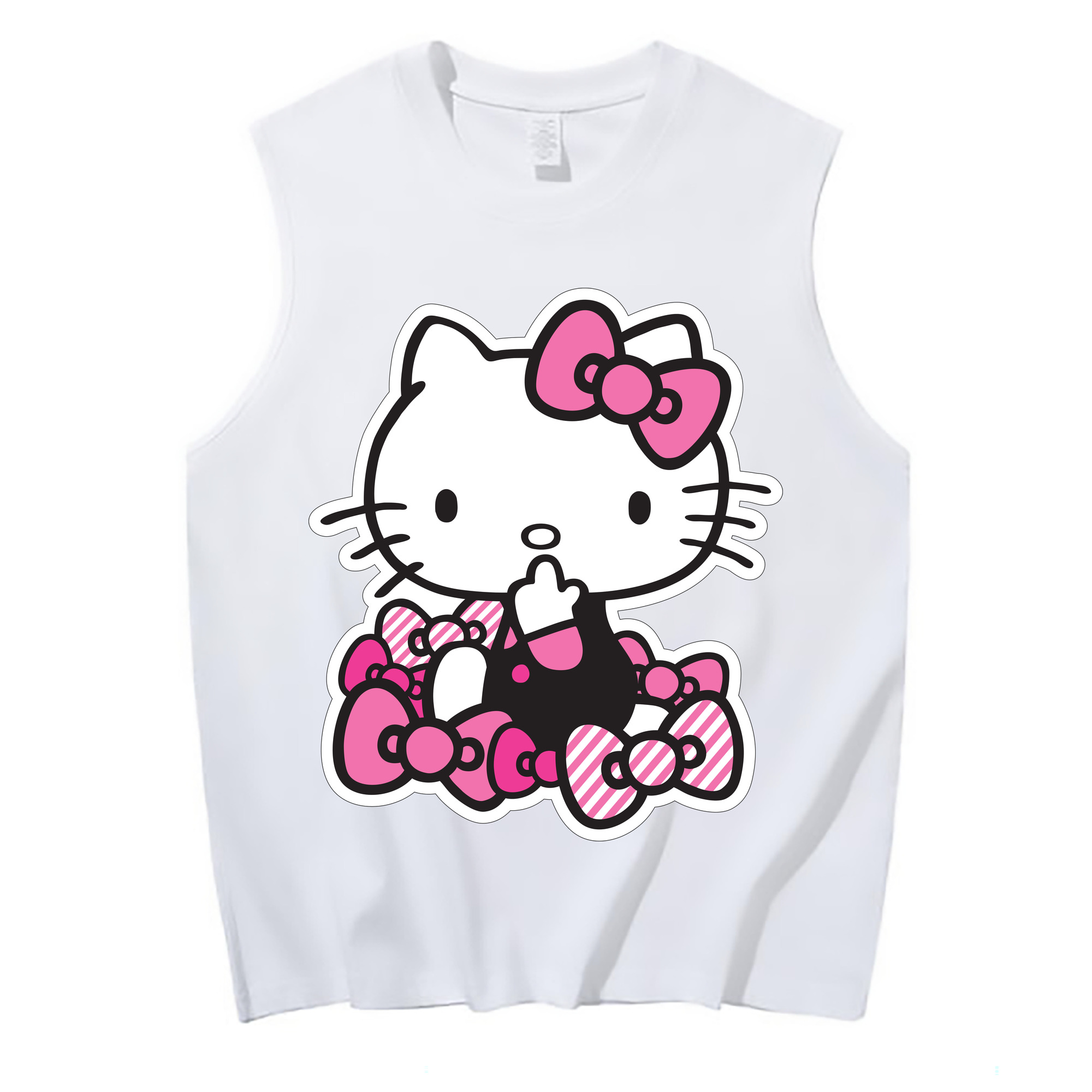 （画像用） Hello Kitty ハローキティ コットン100％タンクトップ（フロントプリント）