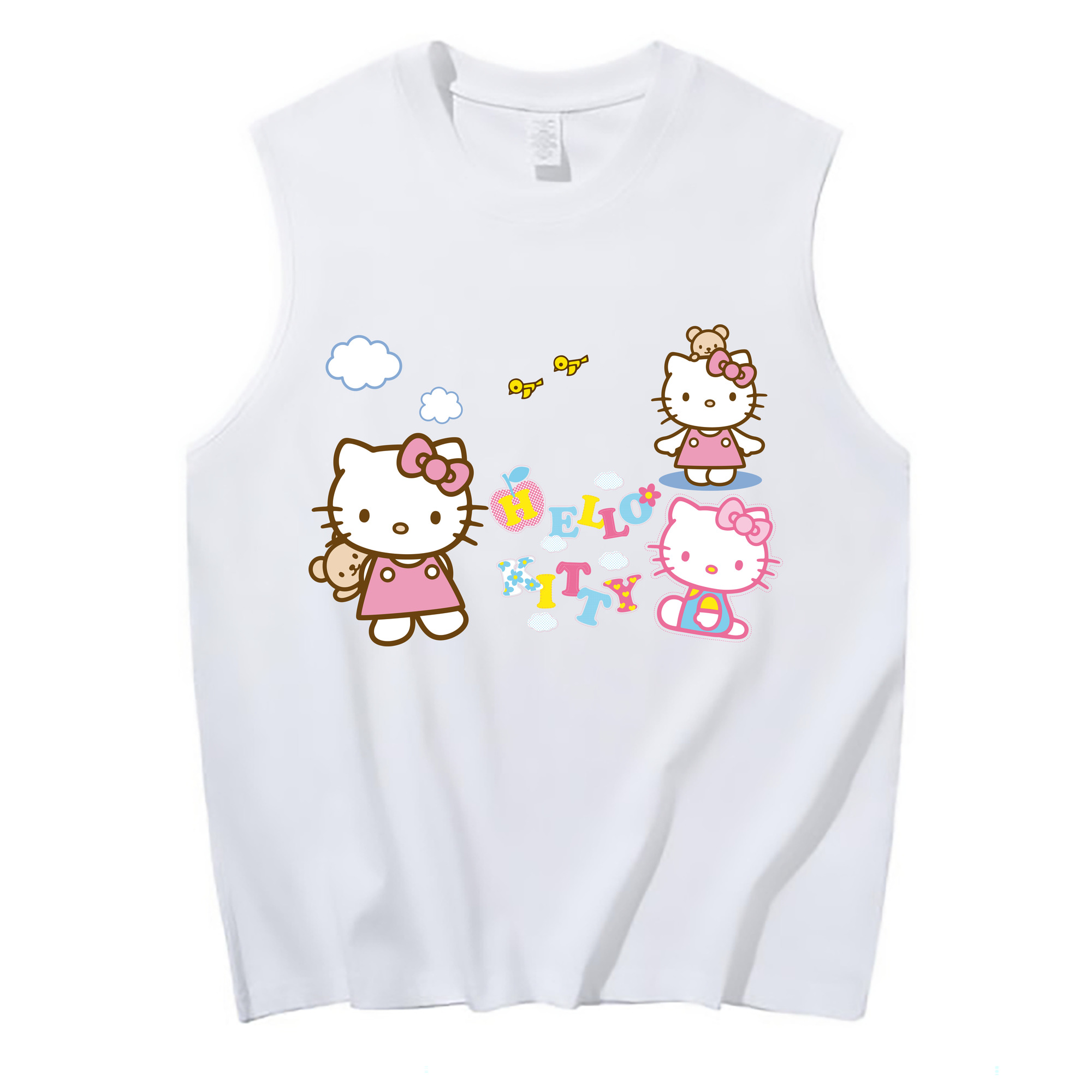 （画像用） Hello Kitty ハローキティ コットン100％タンクトップ（フロントプリント）