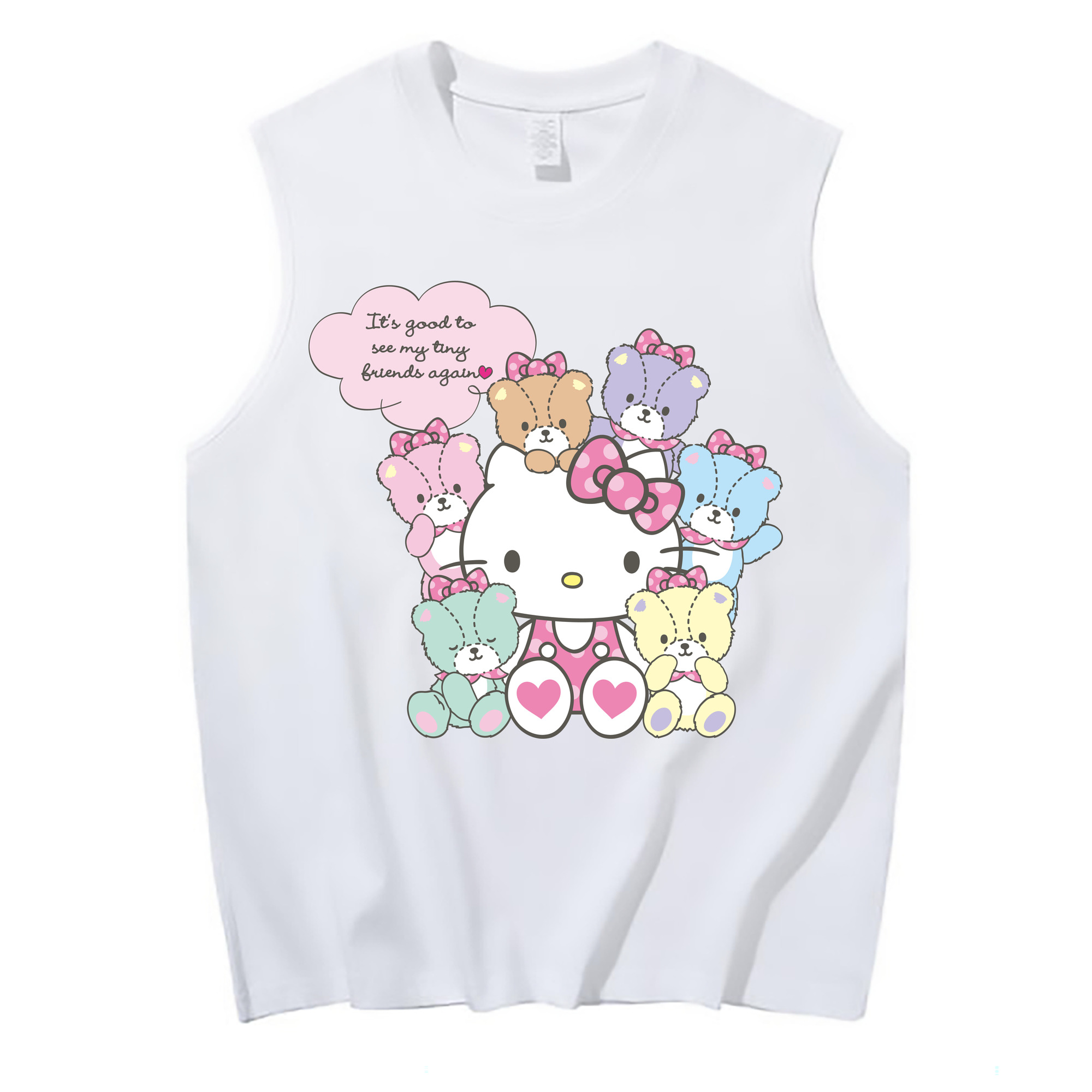 （画像用） Hello Kitty ハローキティ コットン100％タンクトップ（フロントプリント）
