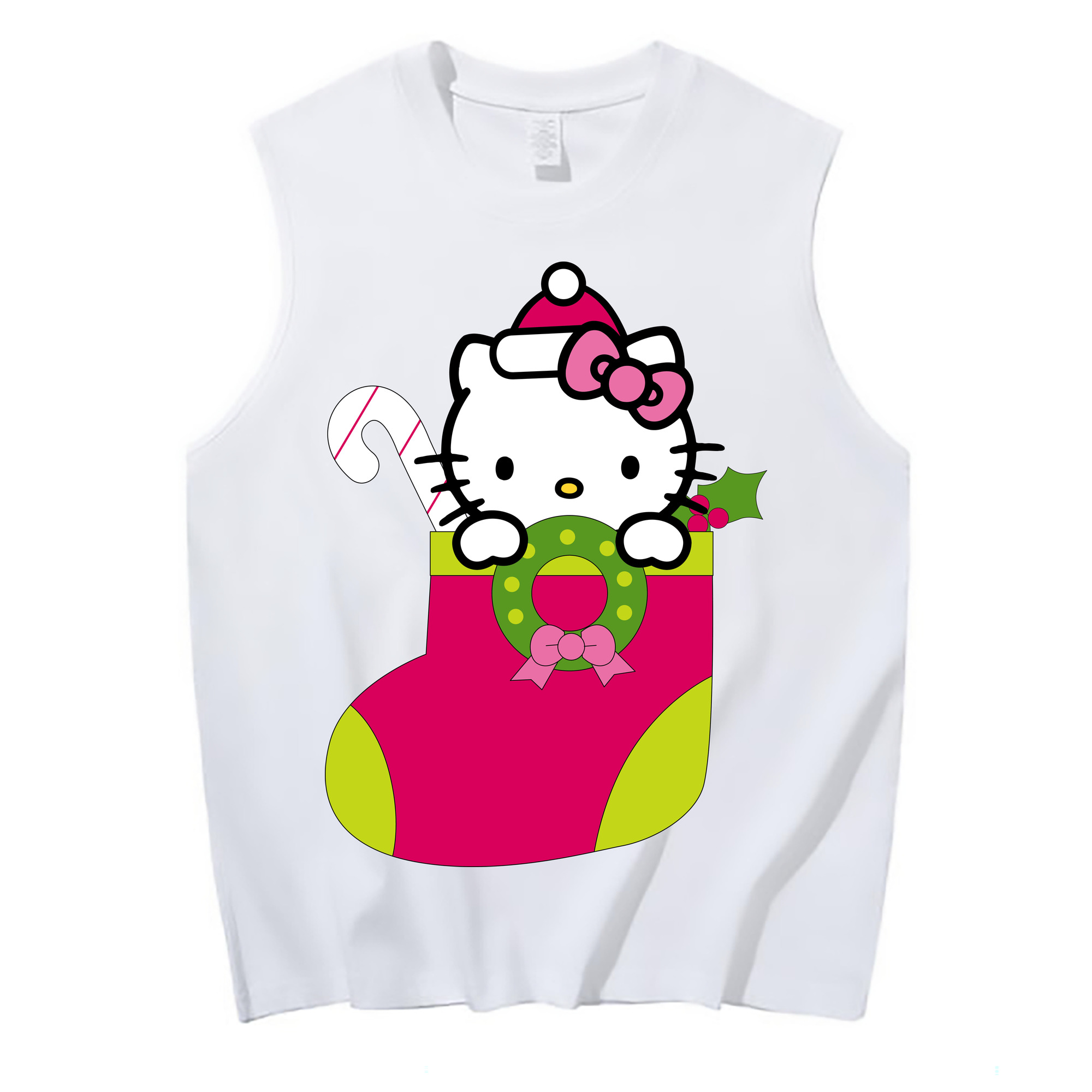 （画像用） Hello Kitty ハローキティ コットン100％タンクトップ（フロントプリント）
