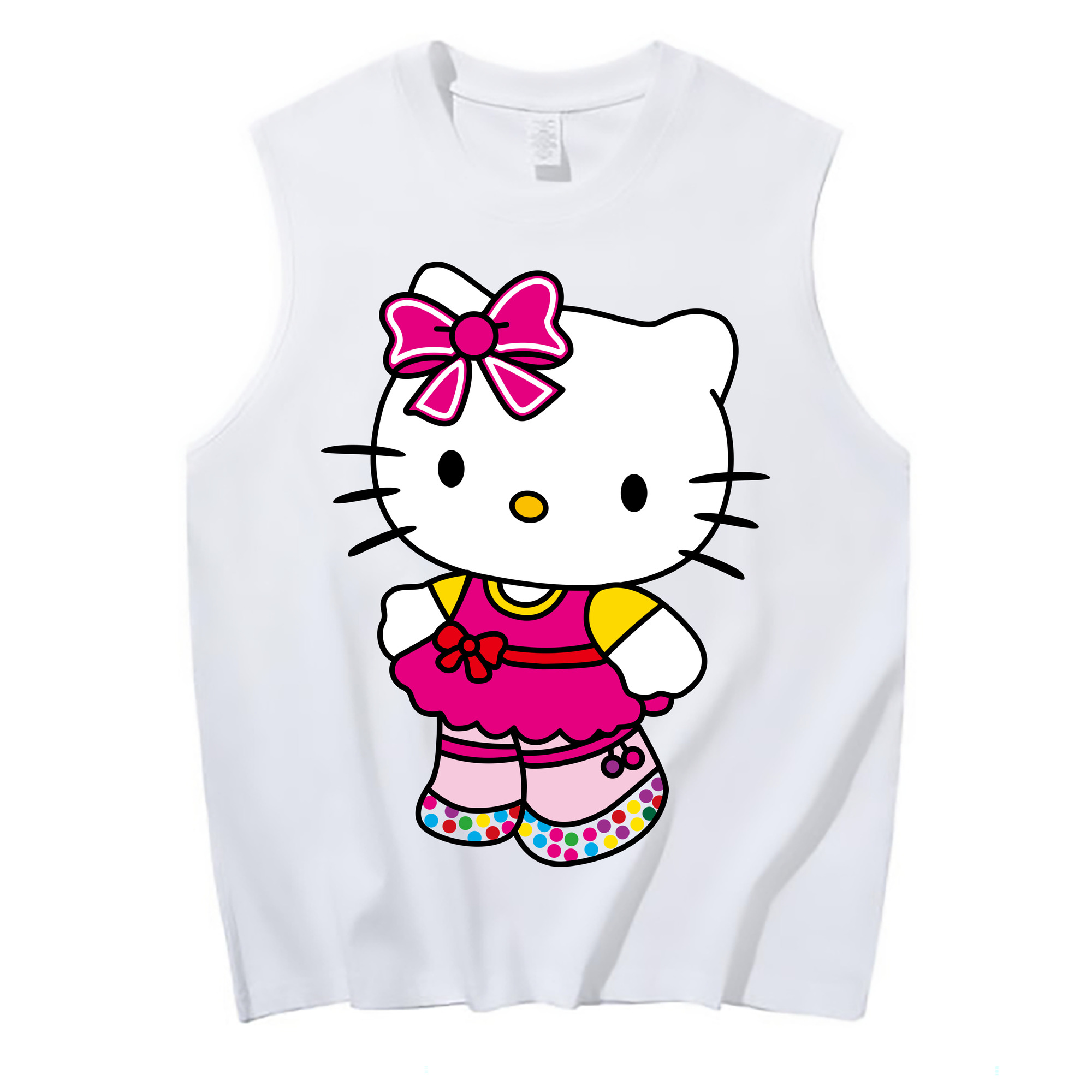 （画像用） Hello Kitty ハローキティ コットン100％タンクトップ（フロントプリント）