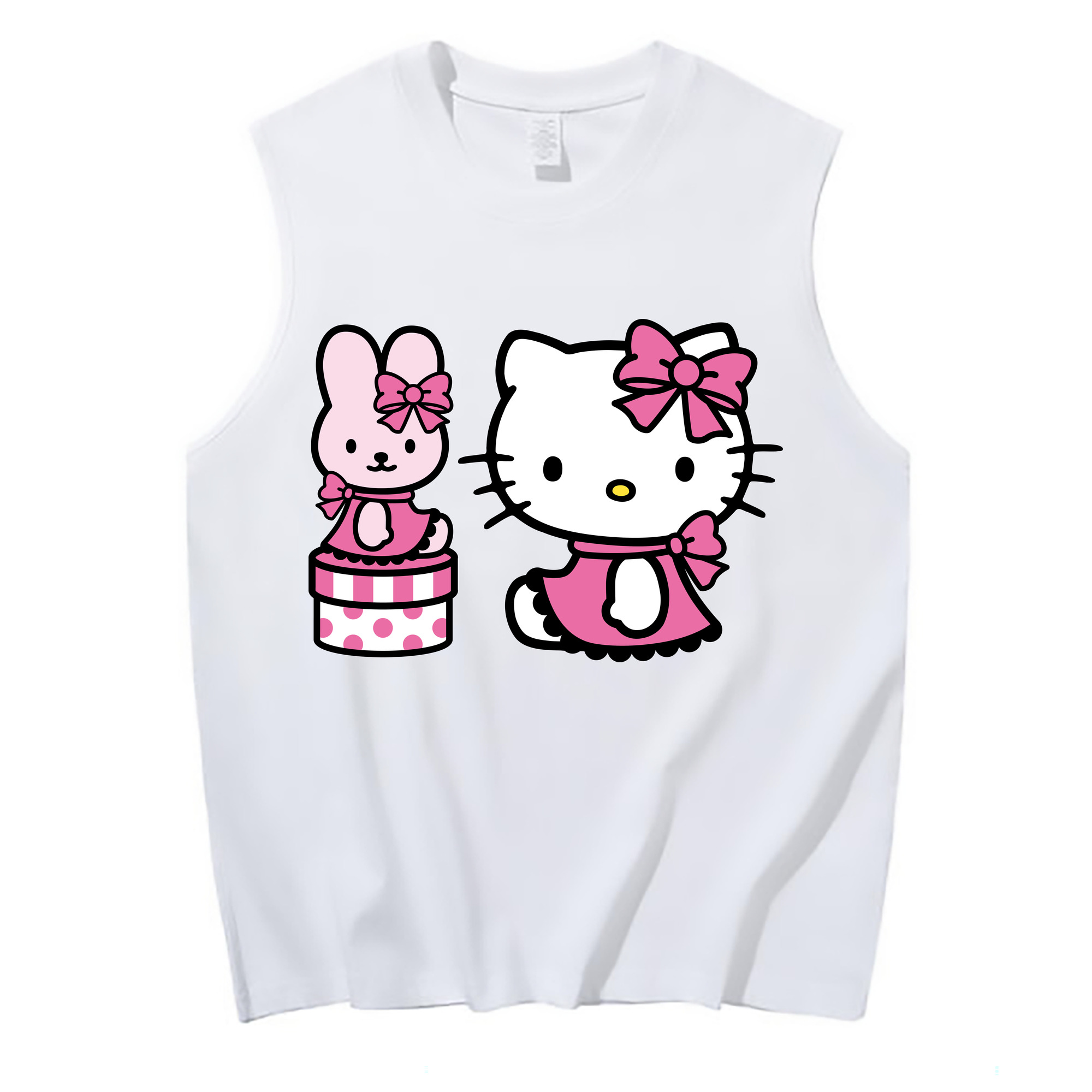 （画像用） Hello Kitty ハローキティ コットン100％タンクトップ（フロントプリント）