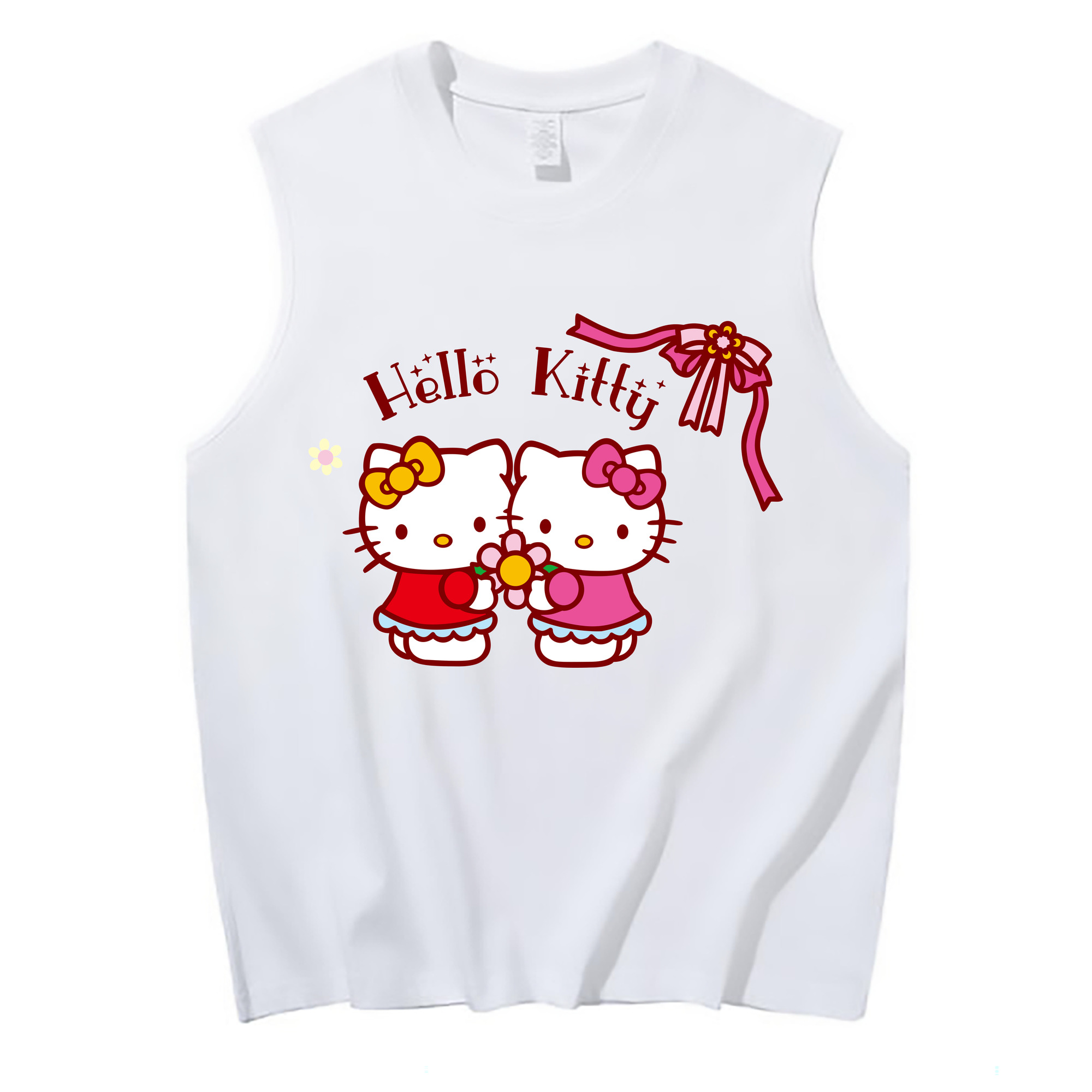 （画像用） Hello Kitty ハローキティ コットン100％タンクトップ（フロントプリント）