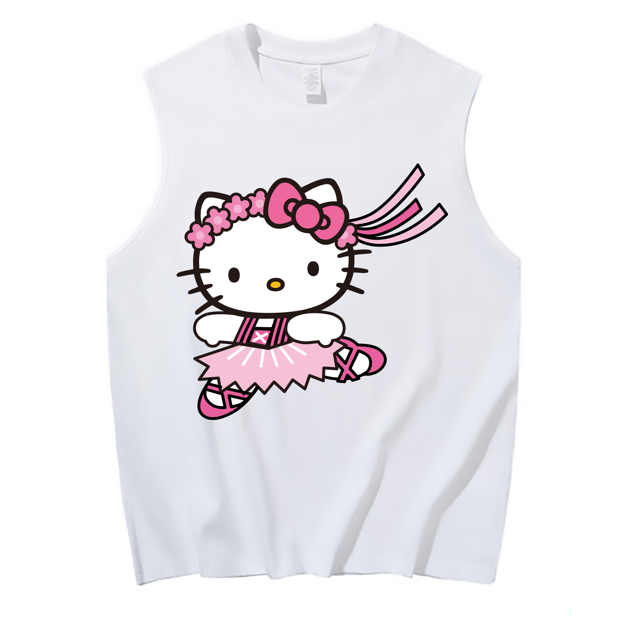 （画像用） Hello Kitty ハローキティ コットン100％タンクトップ（フロントプリント）