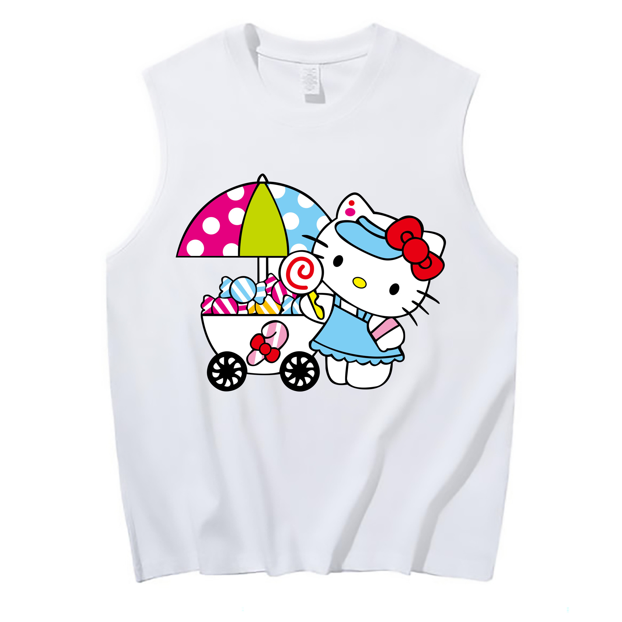 （画像用） Hello Kitty ハローキティ コットン100％タンクトップ（フロントプリント）