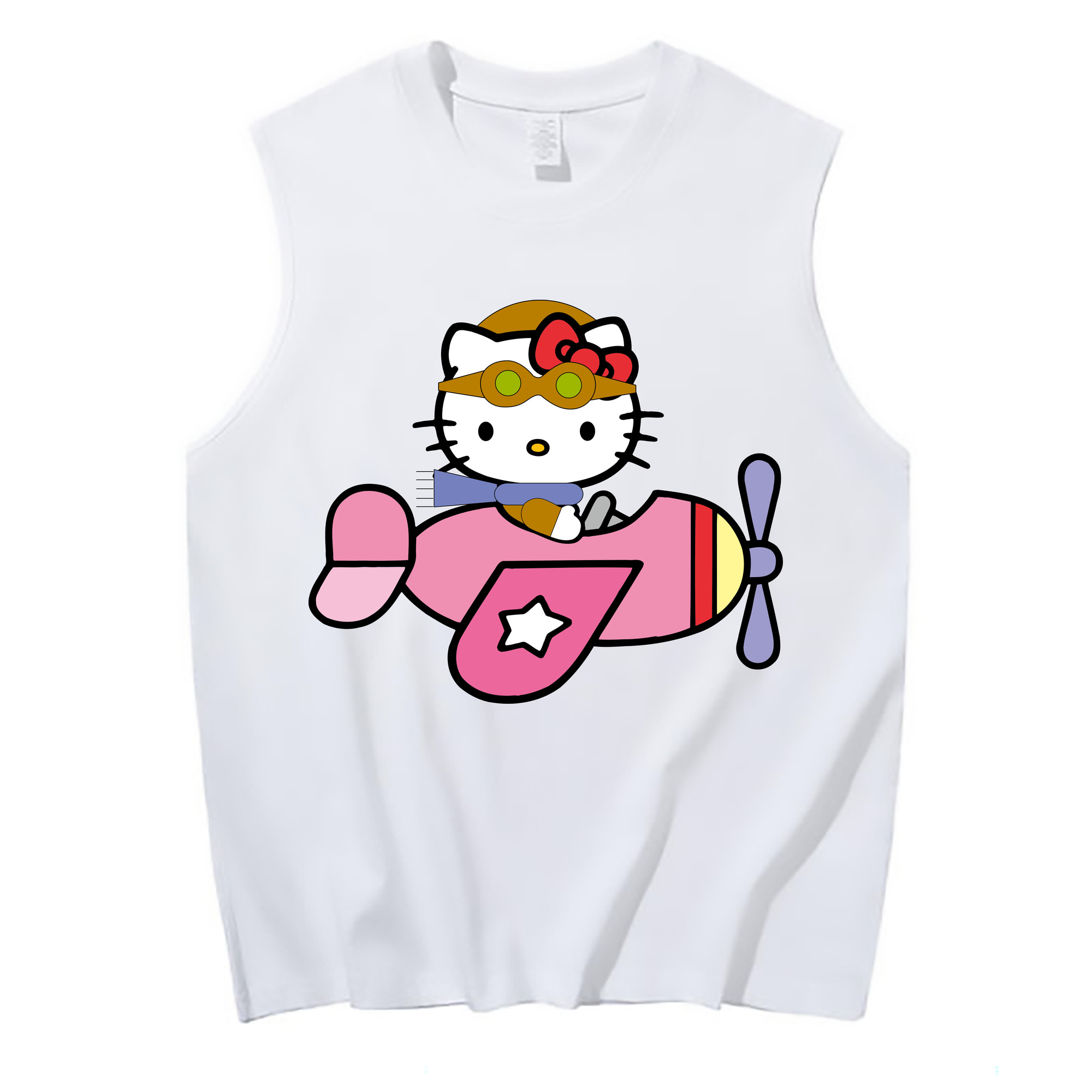（画像用） Hello Kitty ハローキティ コットン100％タンクトップ（フロントプリント）