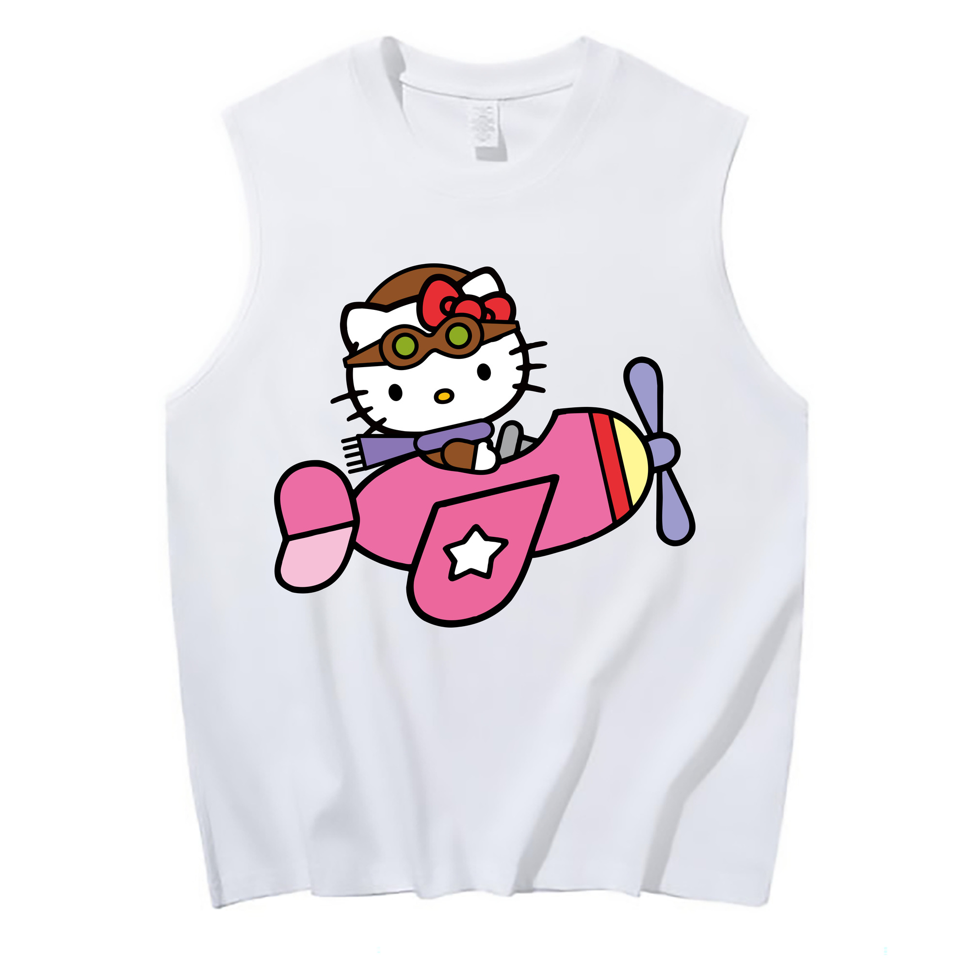 （画像用） Hello Kitty ハローキティ コットン100％タンクトップ（フロントプリント）