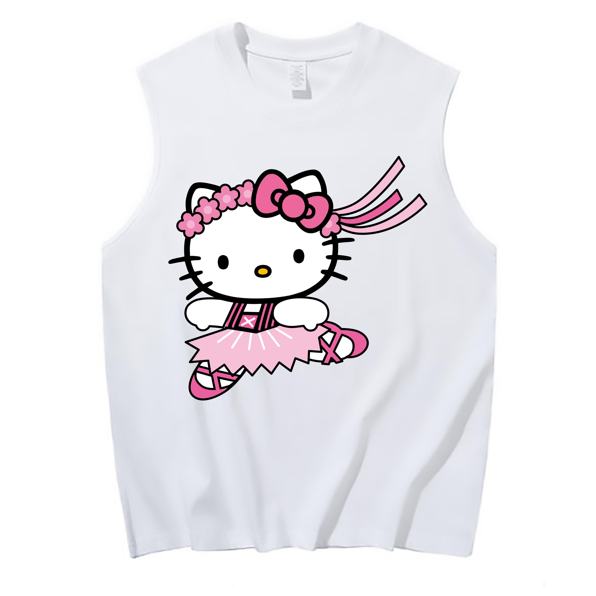 （画像用） Hello Kitty ハローキティ コットン100％タンクトップ（フロントプリント）