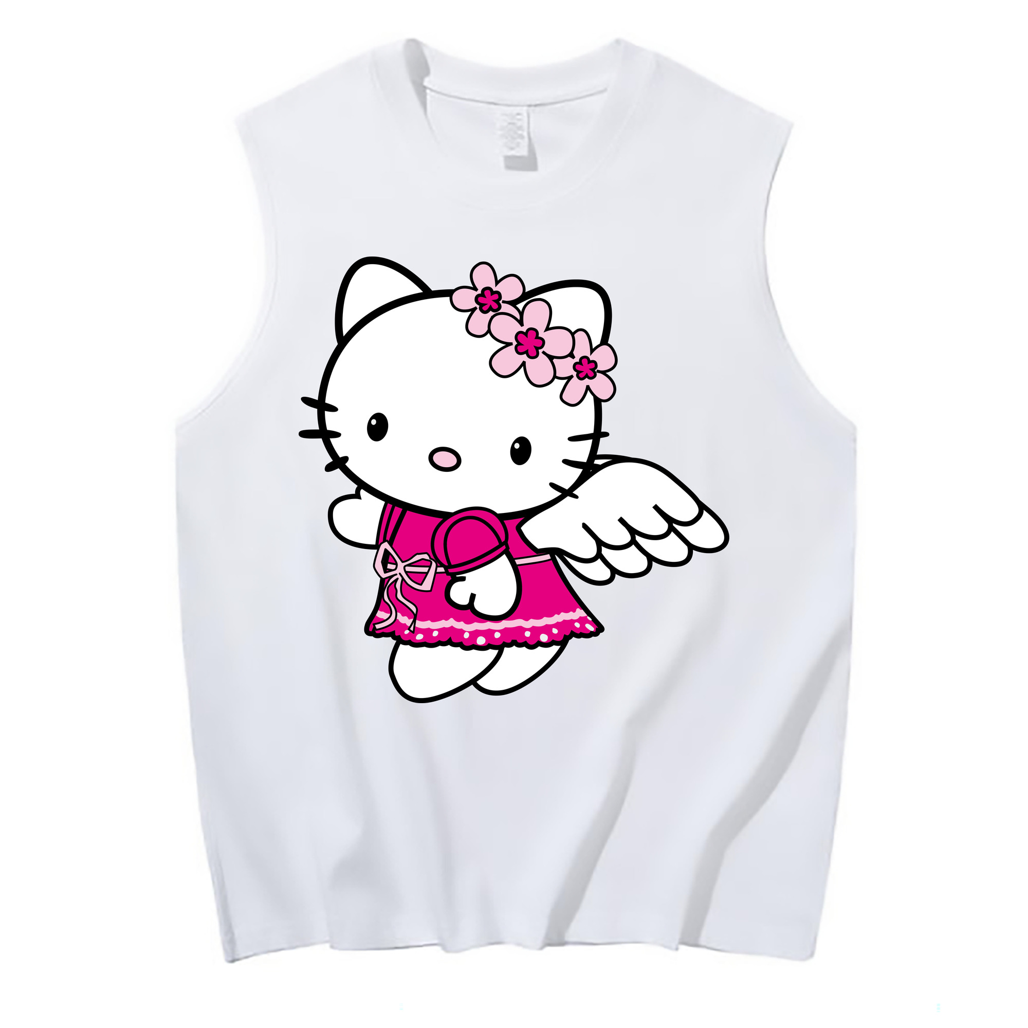 （画像用） Hello Kitty ハローキティ コットン100％タンクトップ（フロントプリント）