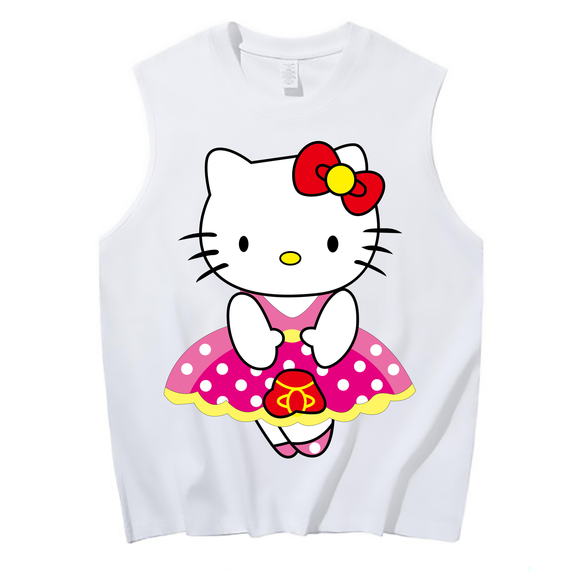 （画像用） Hello Kitty ハローキティ コットン100％タンクトップ（フロントプリント）