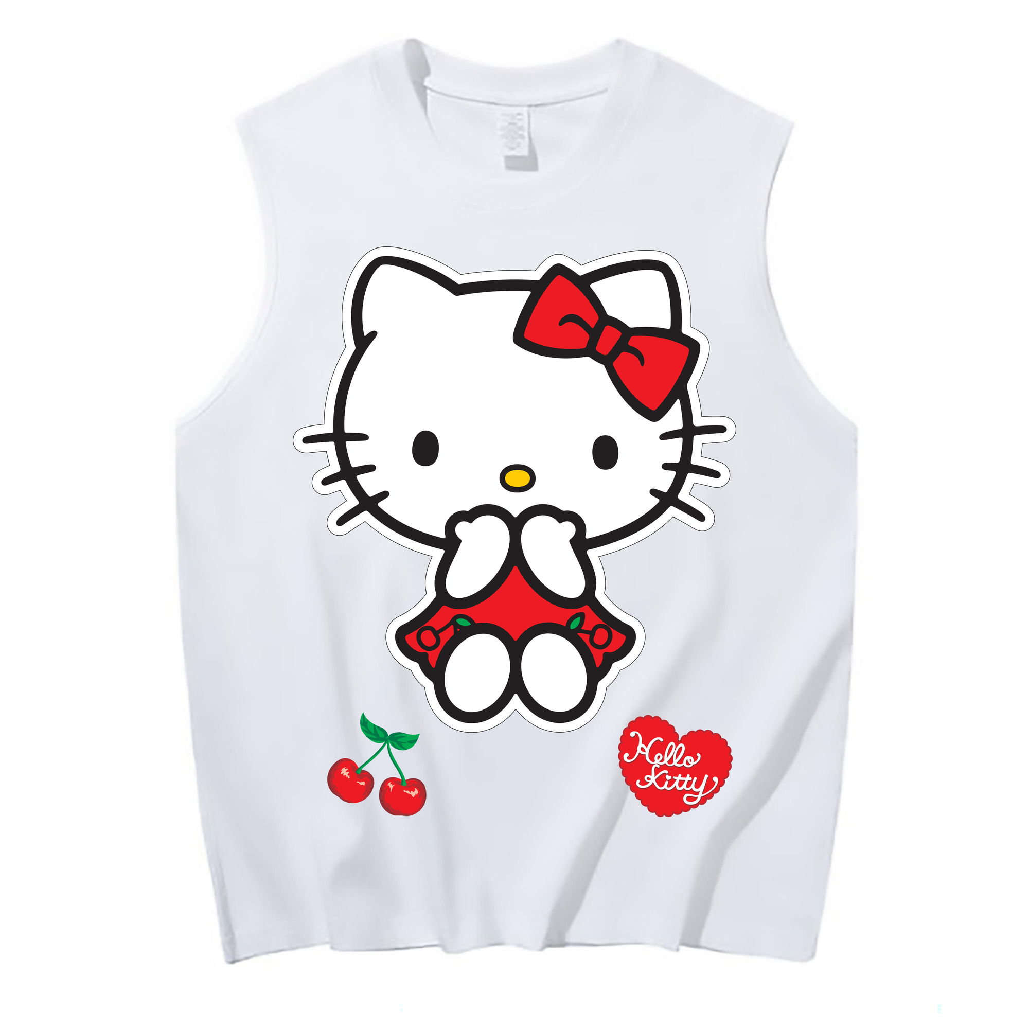 （画像用） Hello Kitty ハローキティ コットン100％タンクトップ（フロントプリント）