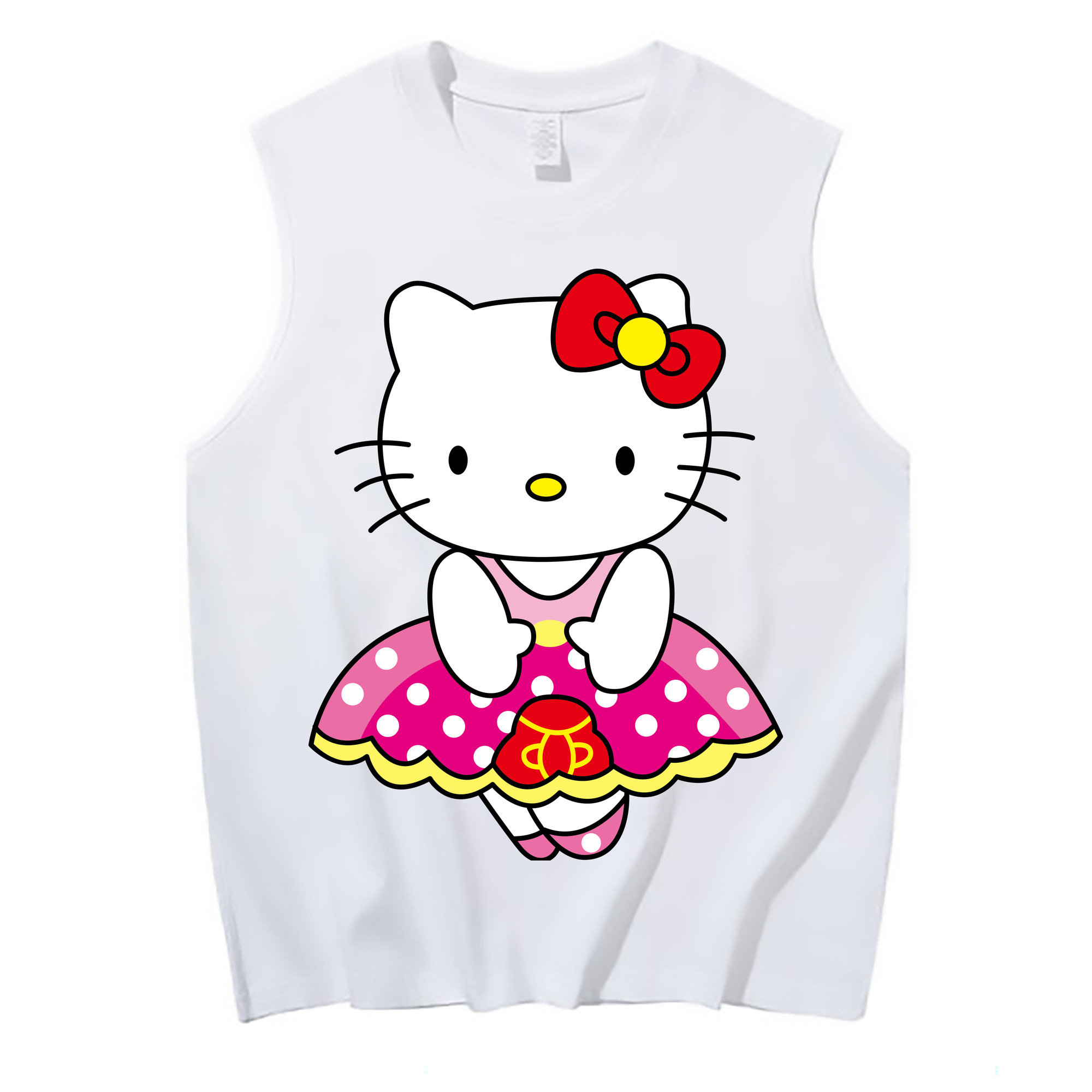 （画像用） Hello Kitty ハローキティ コットン100％タンクトップ（フロントプリント）