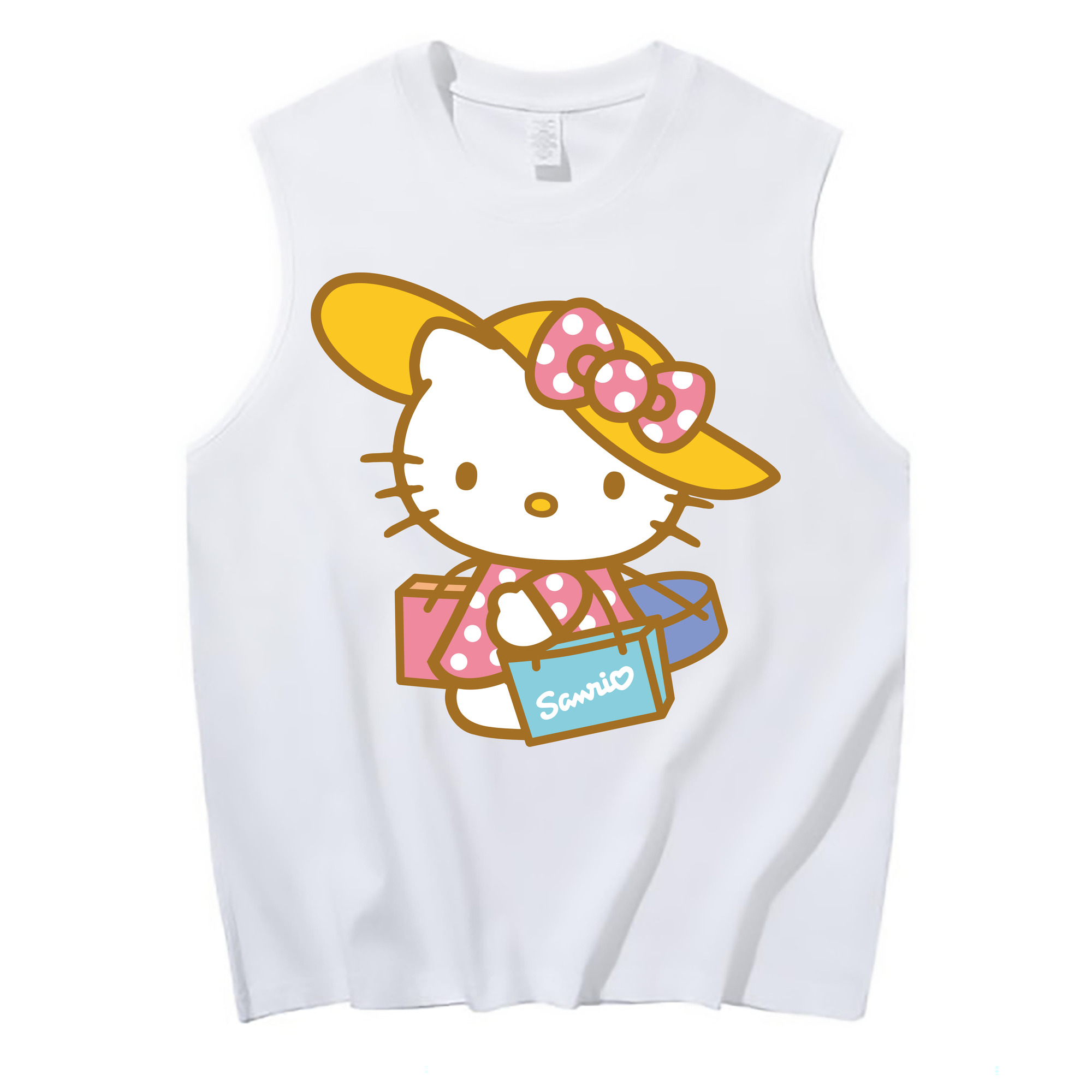（画像用） Hello Kitty ハローキティ コットン100％タンクトップ（フロントプリント）