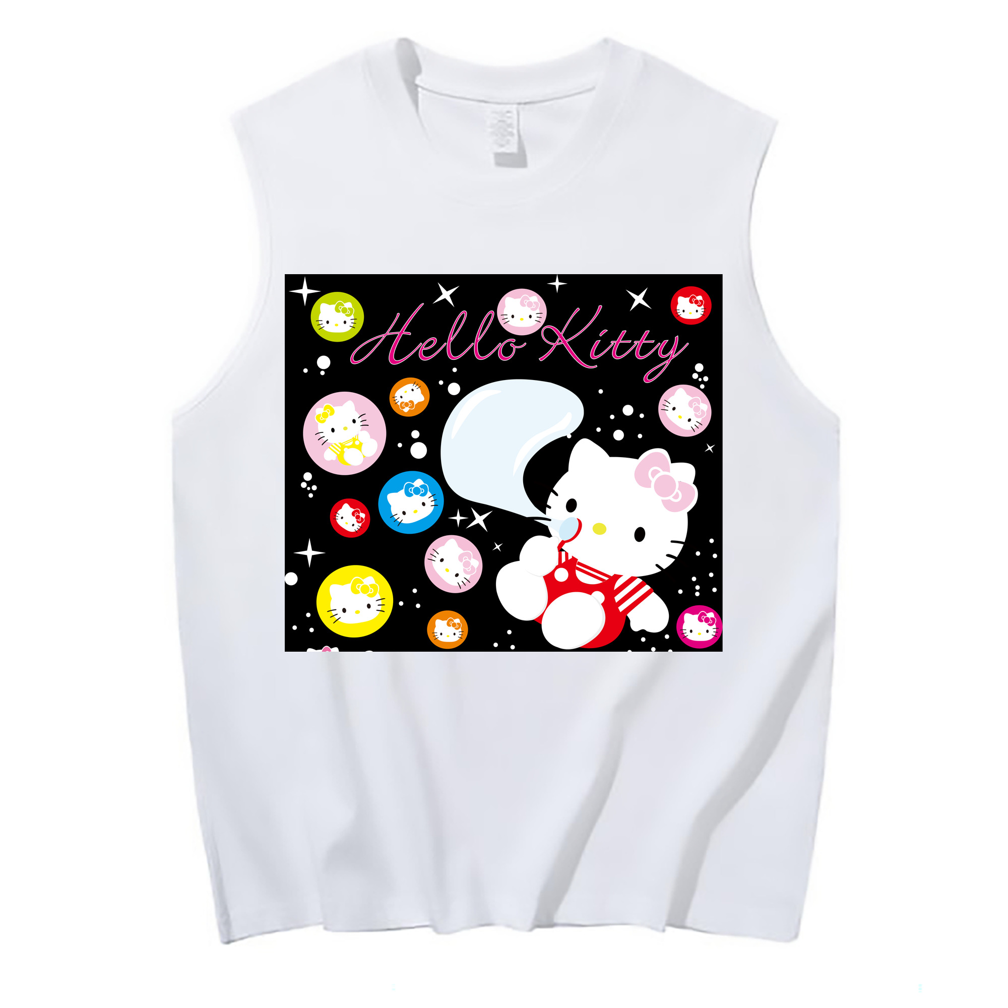 （画像用） Hello Kitty ハローキティ コットン100％タンクトップ（フロントプリント）