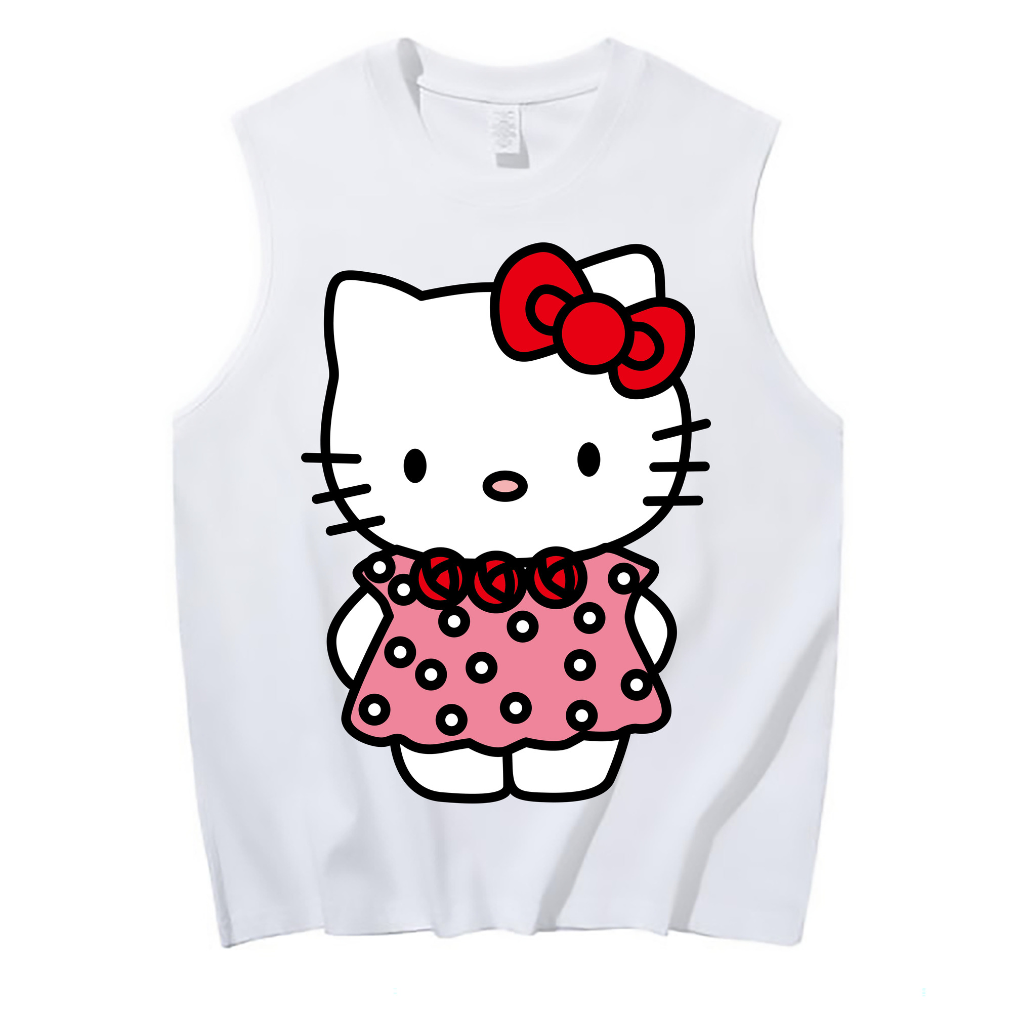 （画像用） Hello Kitty ハローキティ コットン100％タンクトップ（フロントプリント）