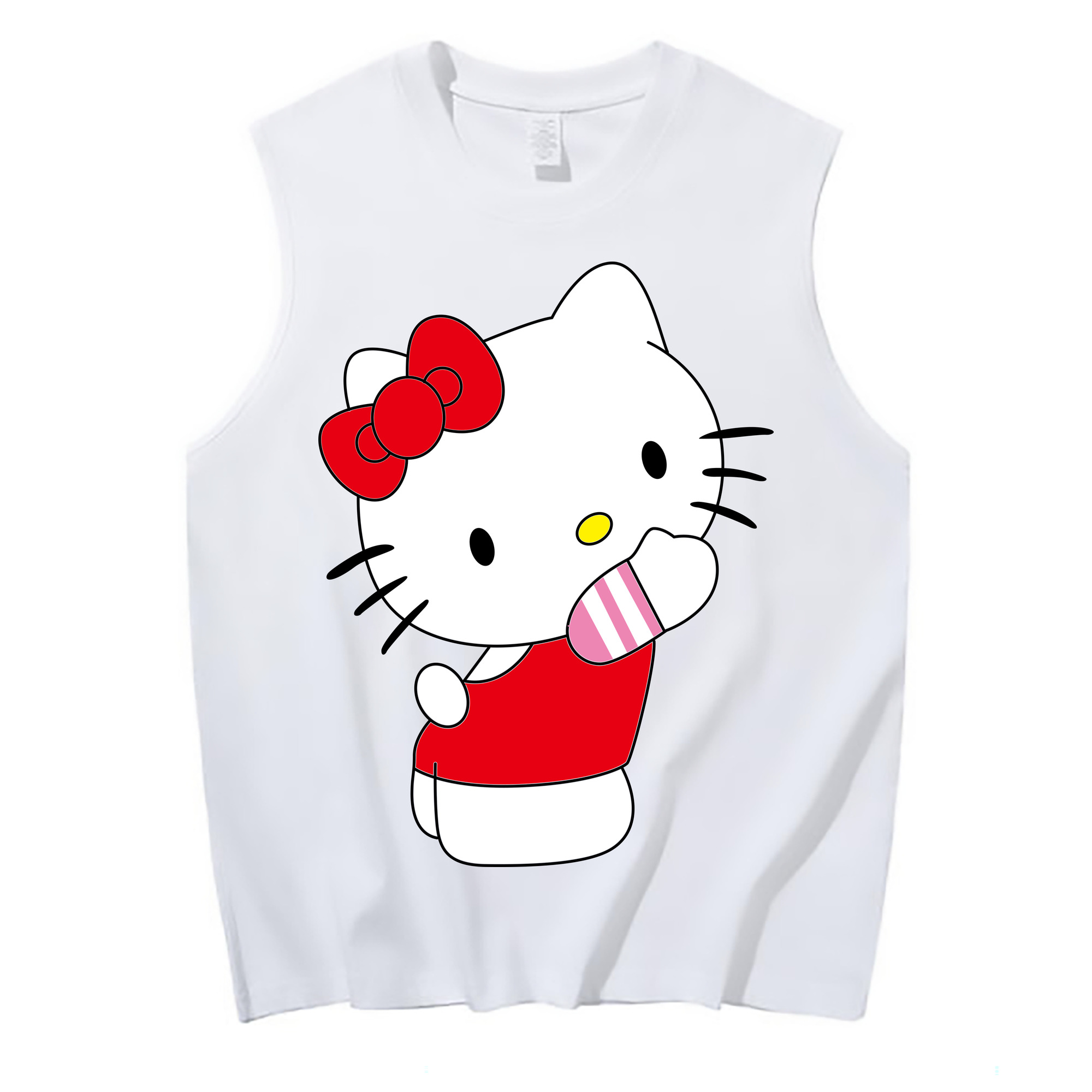 （画像用） Hello Kitty ハローキティ コットン100％タンクトップ（フロントプリント）
