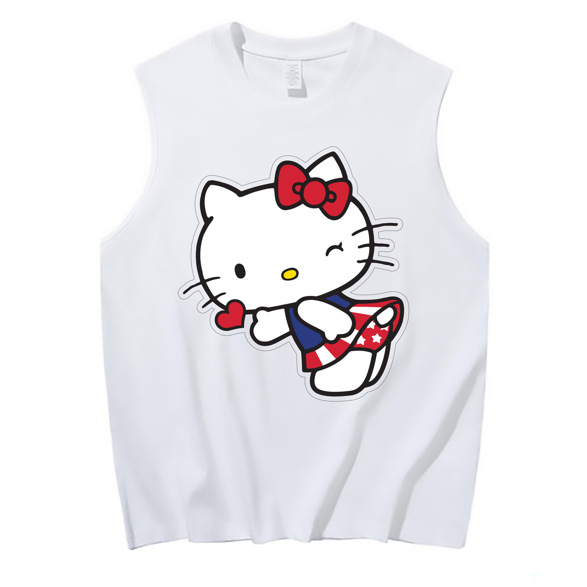 （画像用） Hello Kitty ハローキティ コットン100％タンクトップ（フロントプリント）