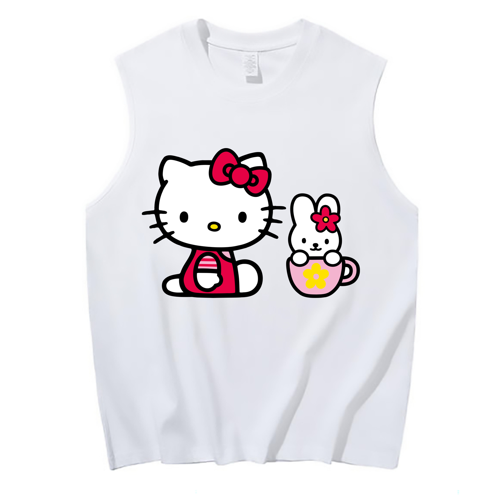 （画像用） Hello Kitty ハローキティ コットン100％タンクトップ（フロントプリント）