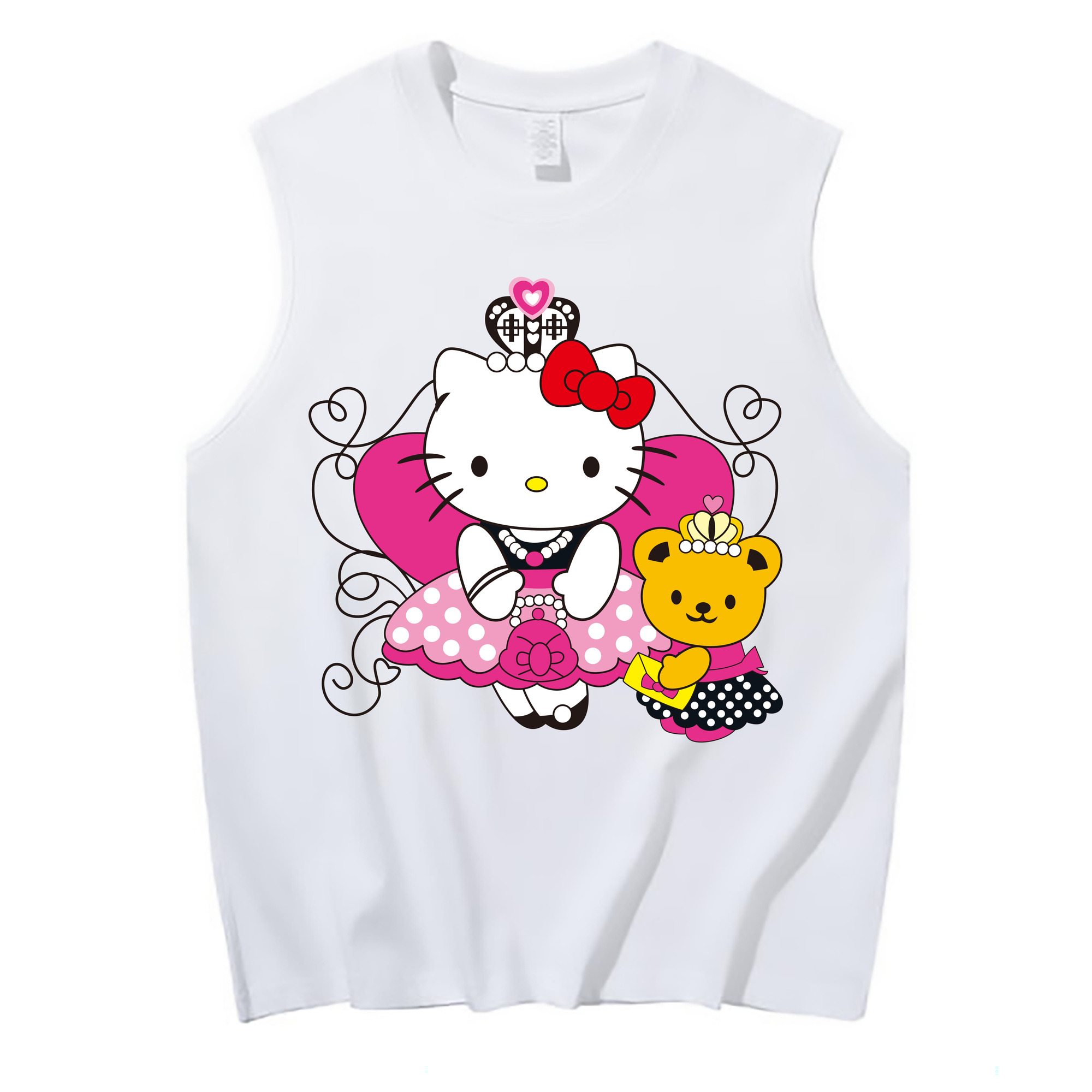 （画像用） Hello Kitty ハローキティ コットン100％タンクトップ（フロントプリント）